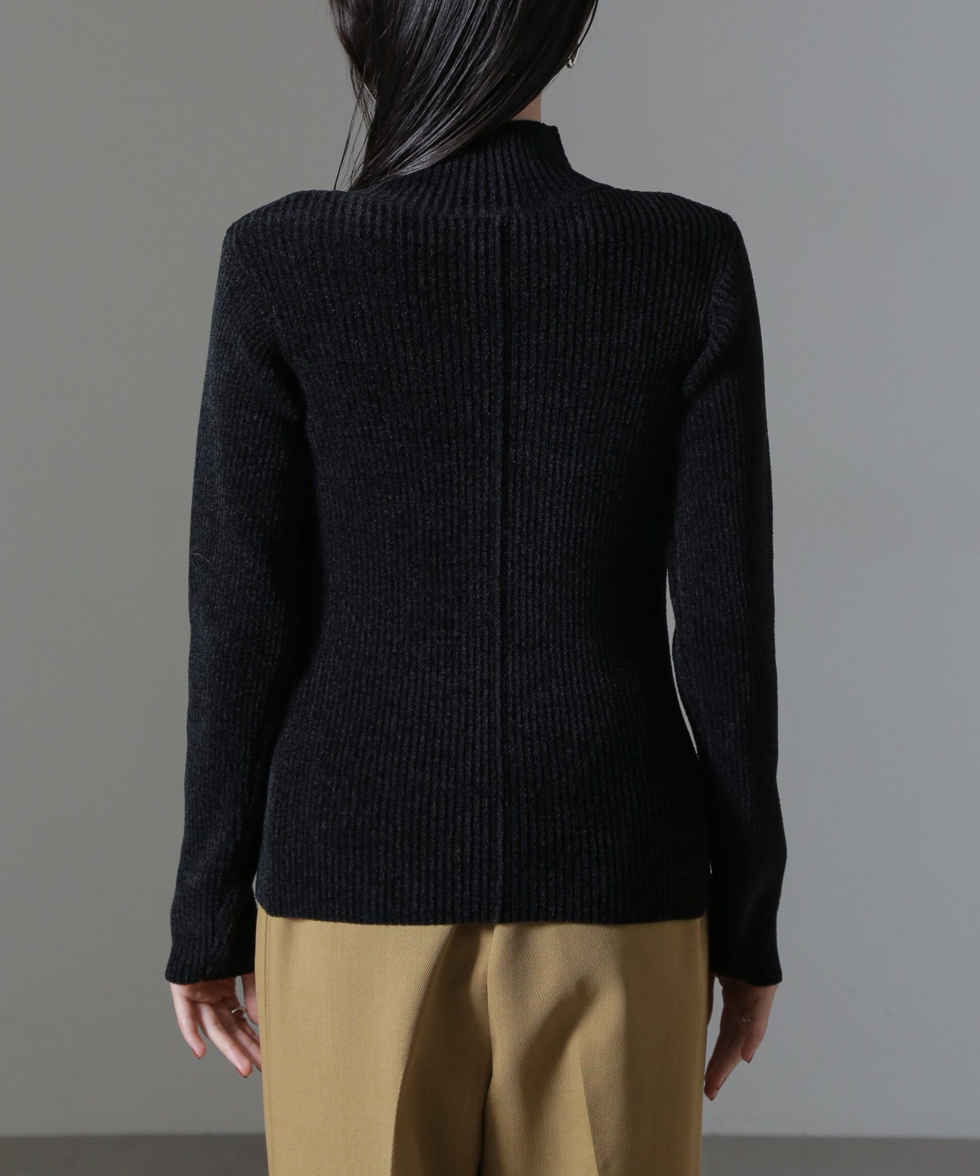 nano･universe「ベロアモールハイネックリブニット」|ニット・セーター|