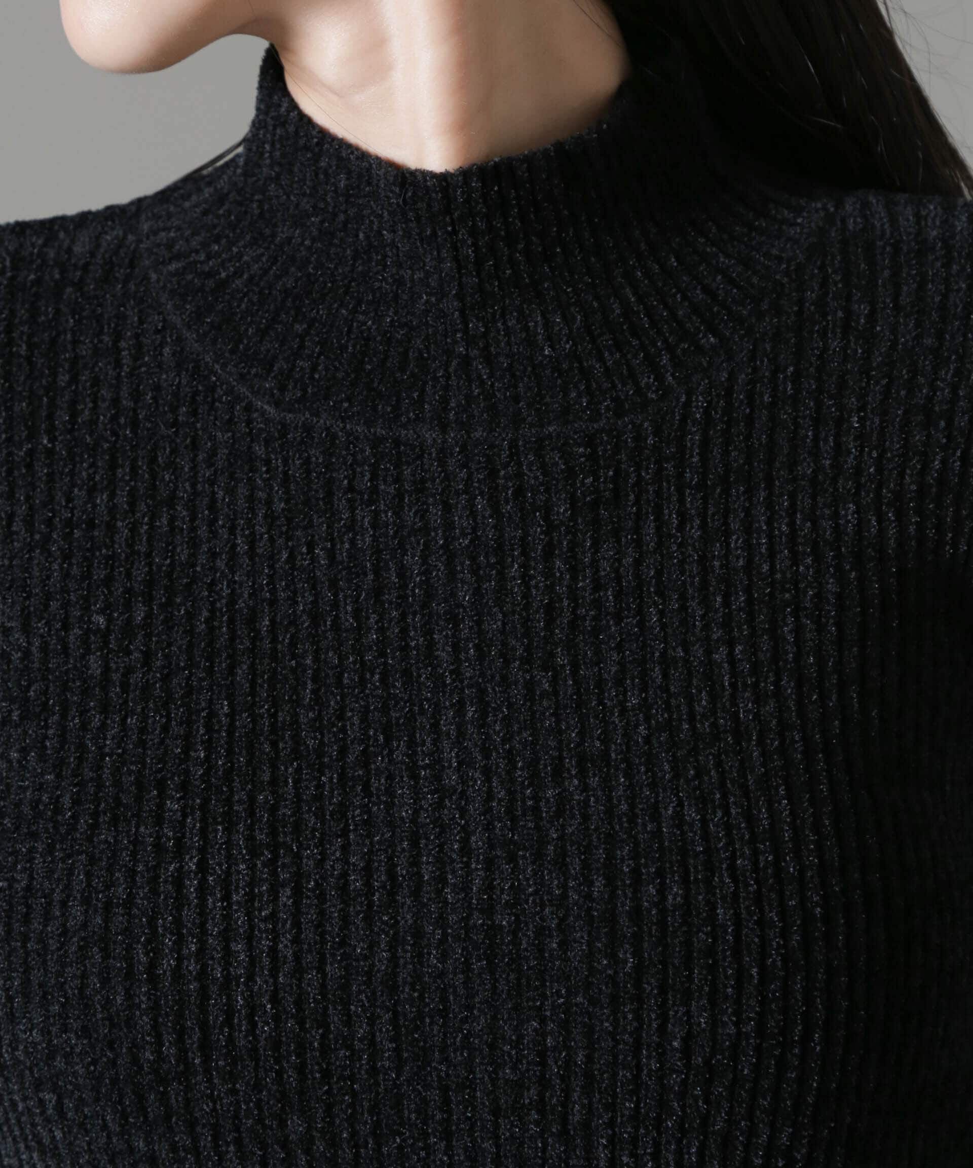 nano･universe「ベロアモールハイネックリブニット」|ニット・セーター|