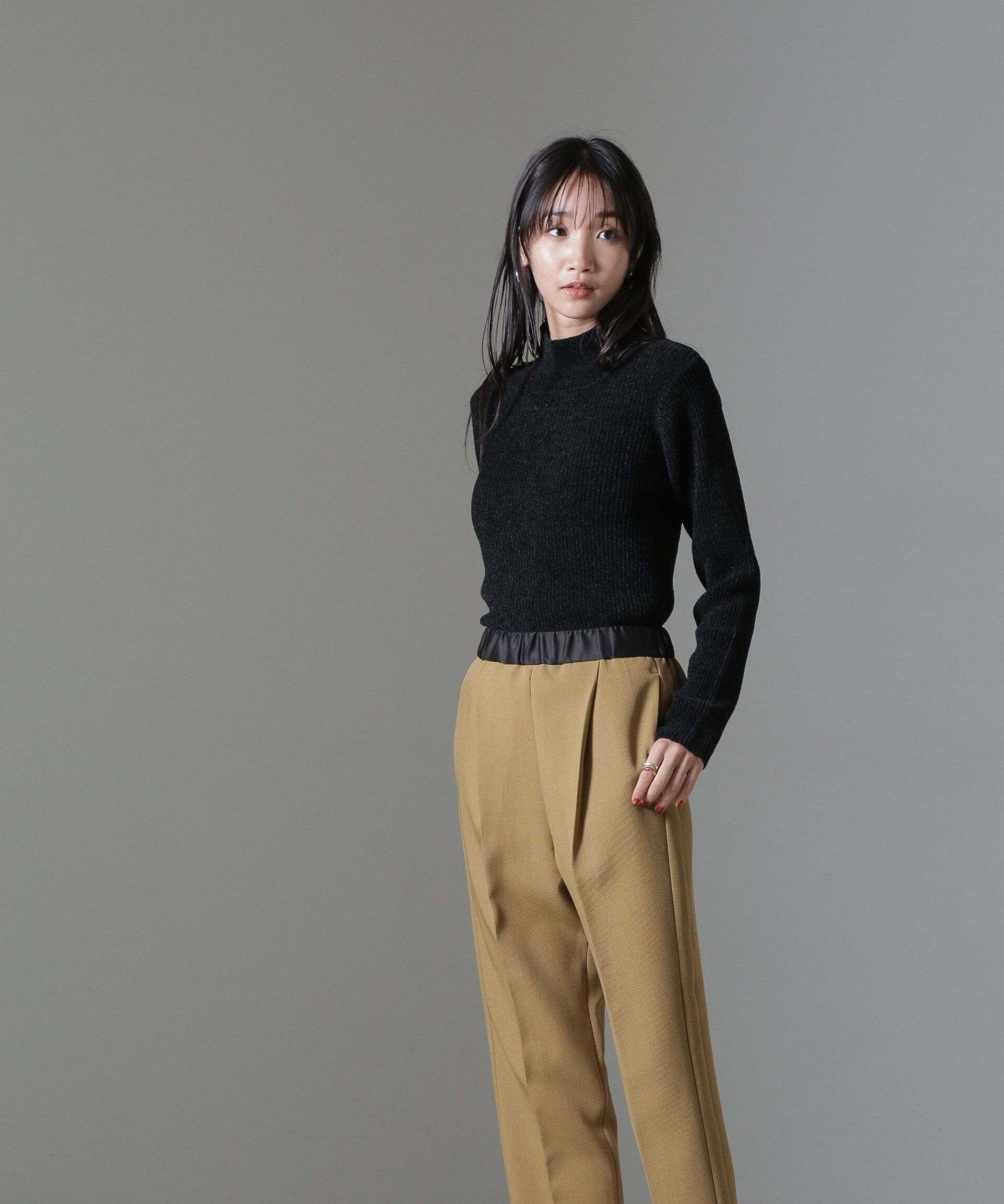 nano･universe「ベロアモールハイネックリブニット」|ニット・セーター|