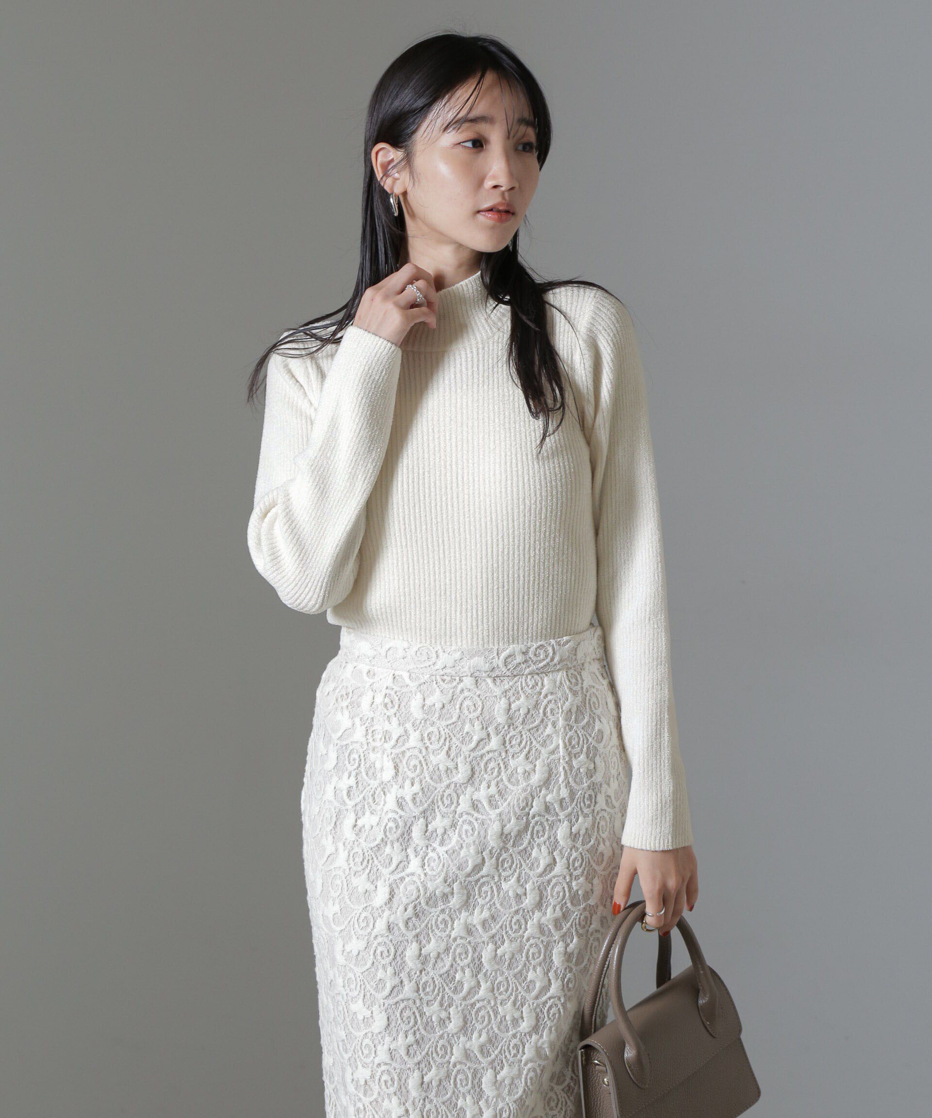 nano･universe「ベロアモールハイネックリブニット」|ニット・セーター|