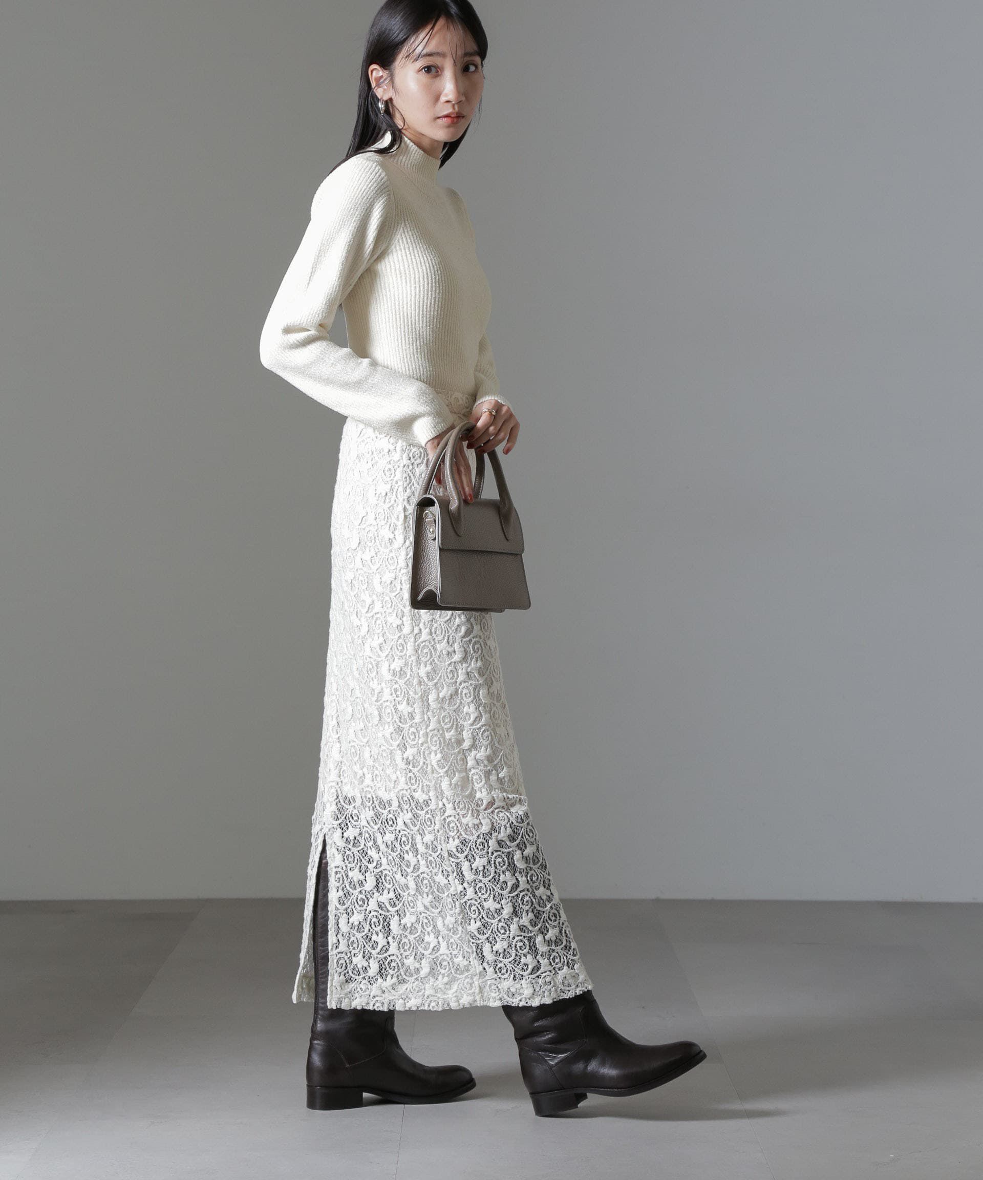 nano･universe「ベロアモールハイネックリブニット」|ニット・セーター|