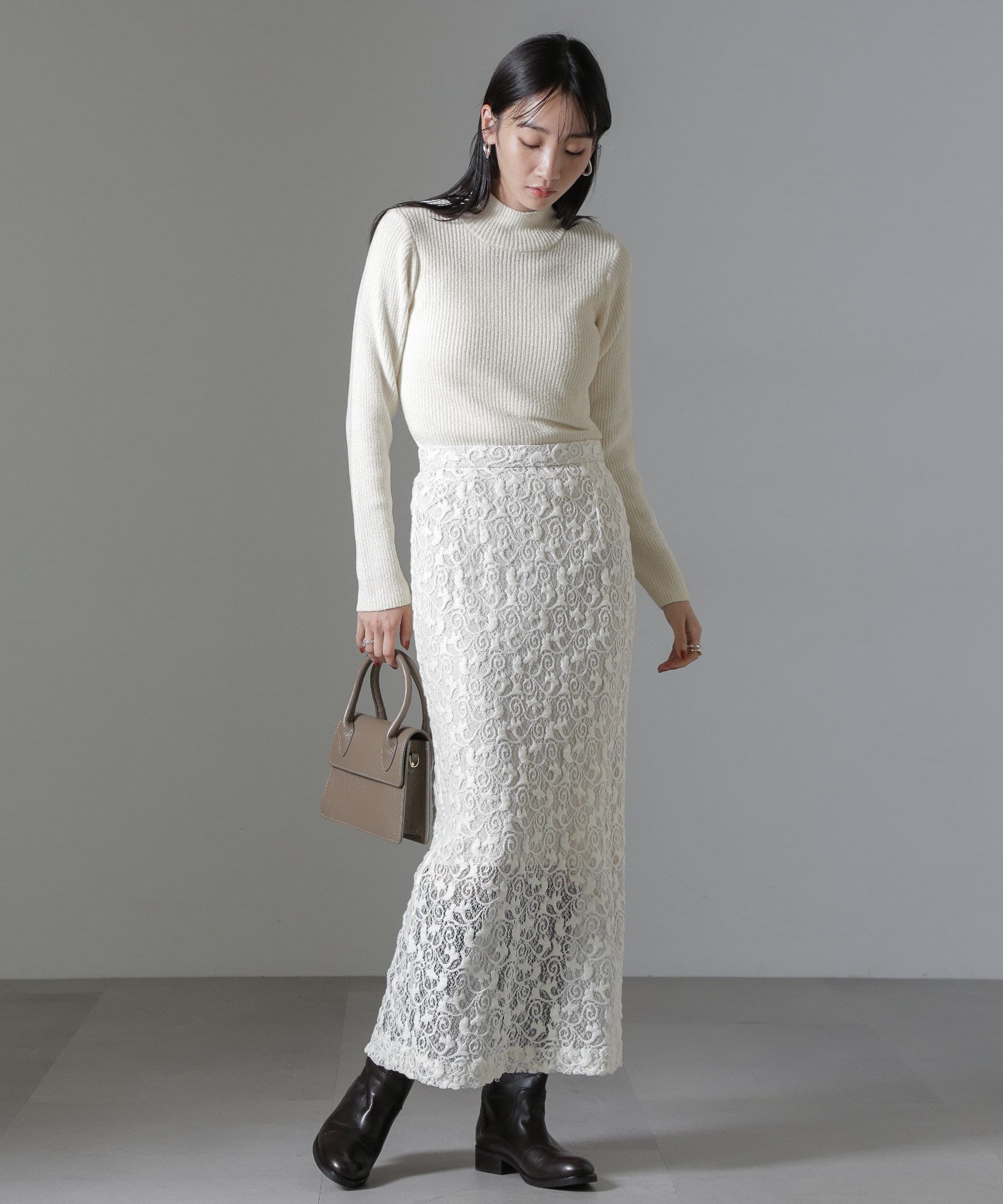 nano･universe「ベロアモールハイネックリブニット」|ニット・セーター|