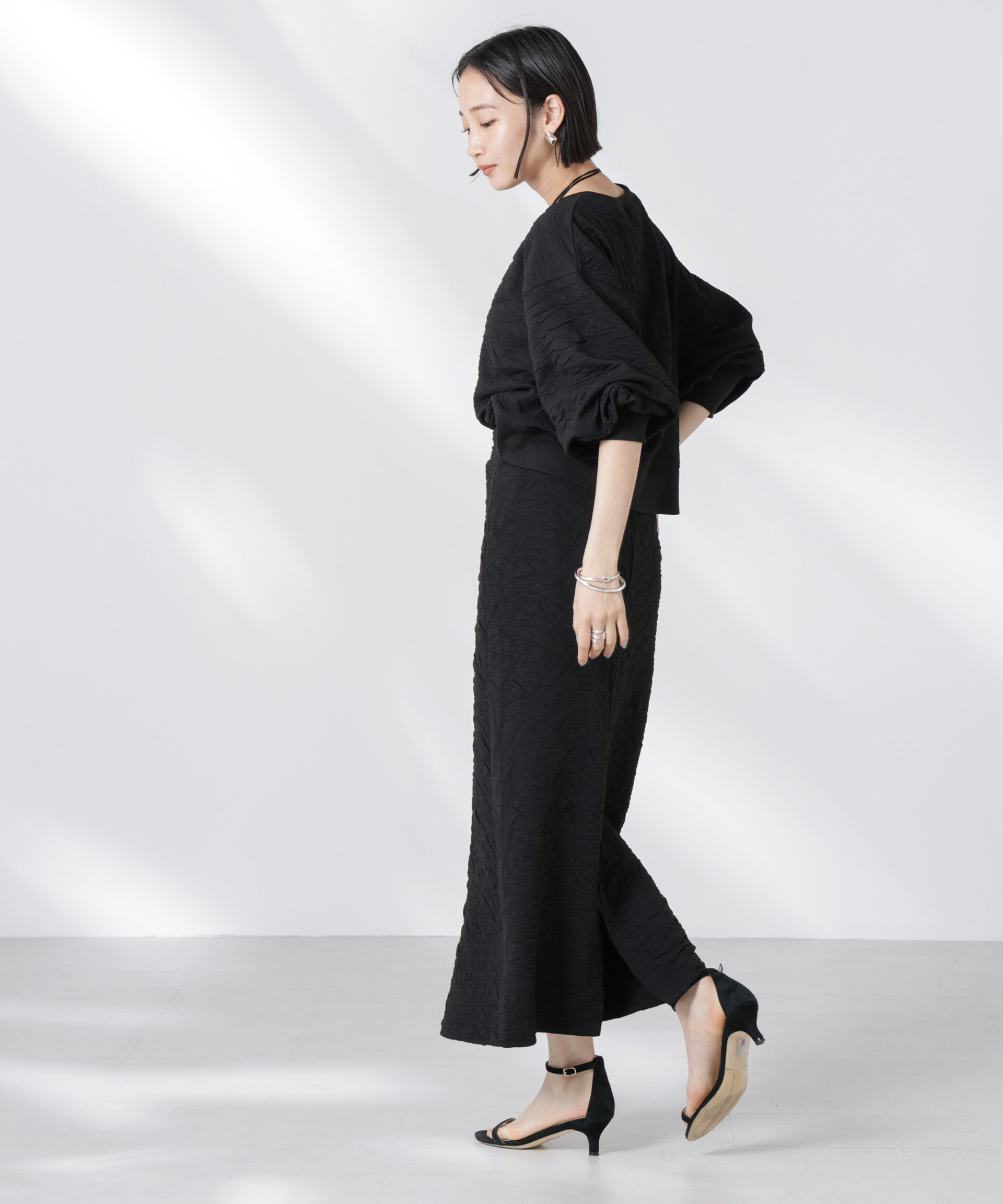 nano･universe「フクレジャガードカットナロースカート(セットアップ可)」|スカート|