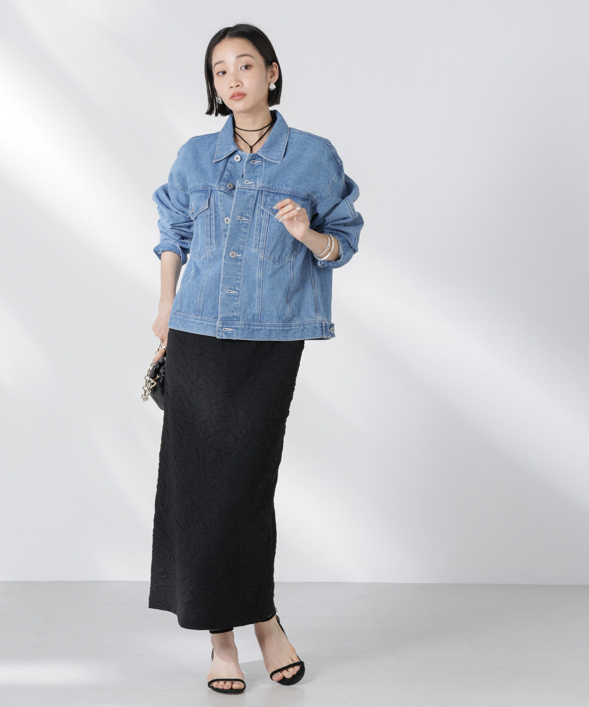 nano･universe「フクレジャガードカットナロースカート(セットアップ可)」|スカート|