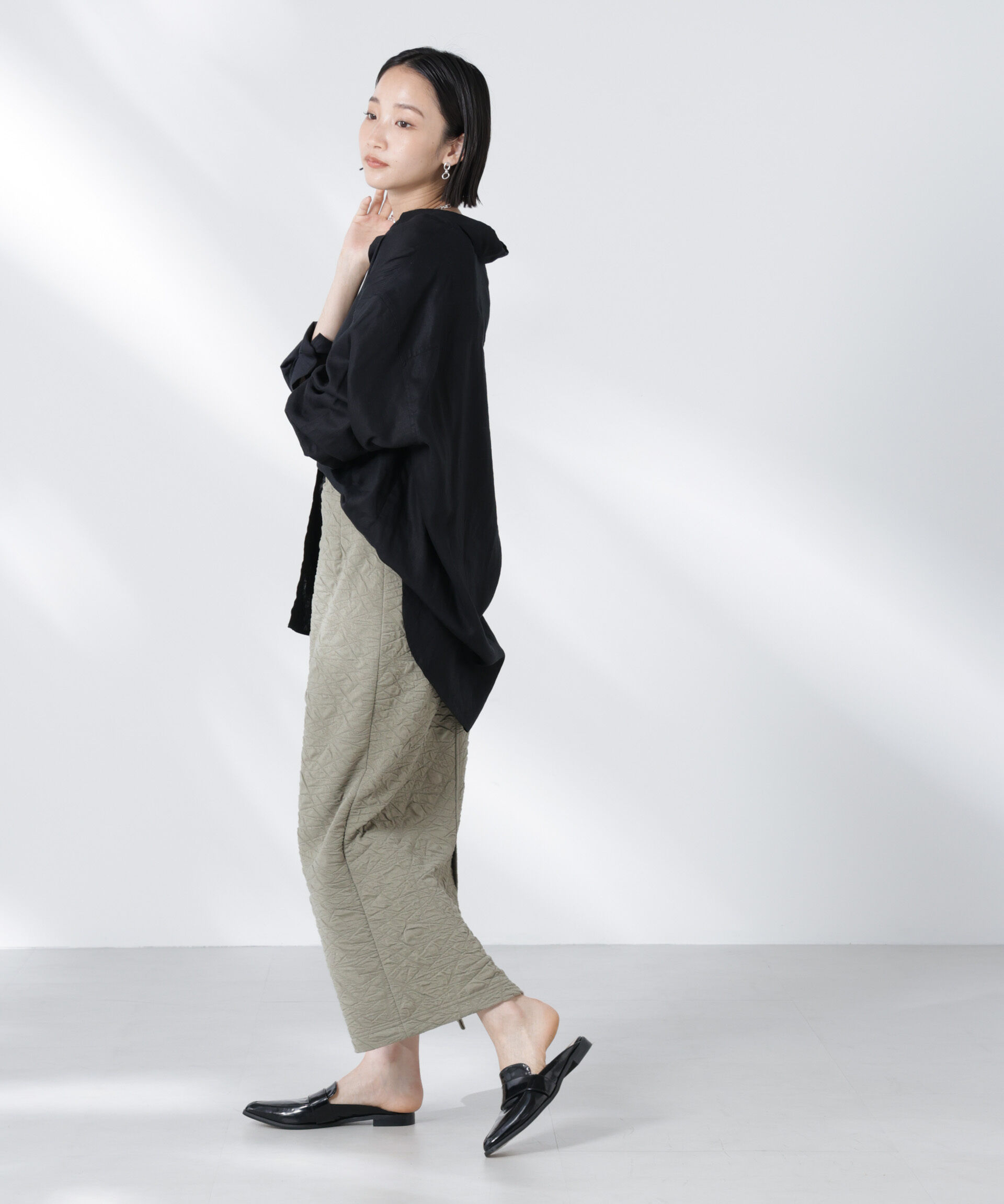 nano･universe「フクレジャガードカットナロースカート(セットアップ可)」|スカート|