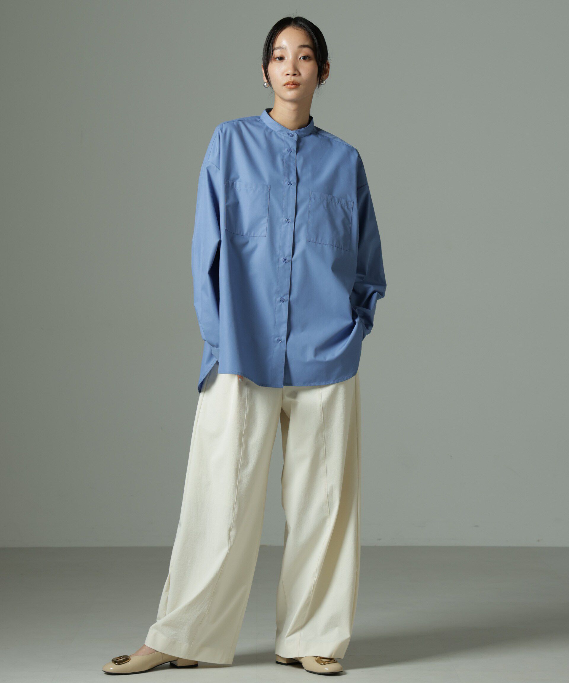 nano･universe「スタンドカラーシャツ」|シャツ・ブラウス|