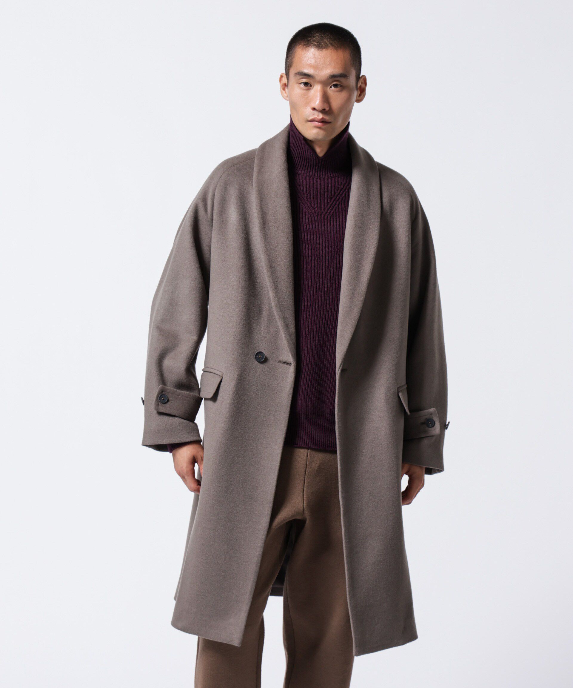 nano･universe「｢ASSEMBLANC｣シルクブレンドダブルクロスショールカラーコート」|その他|