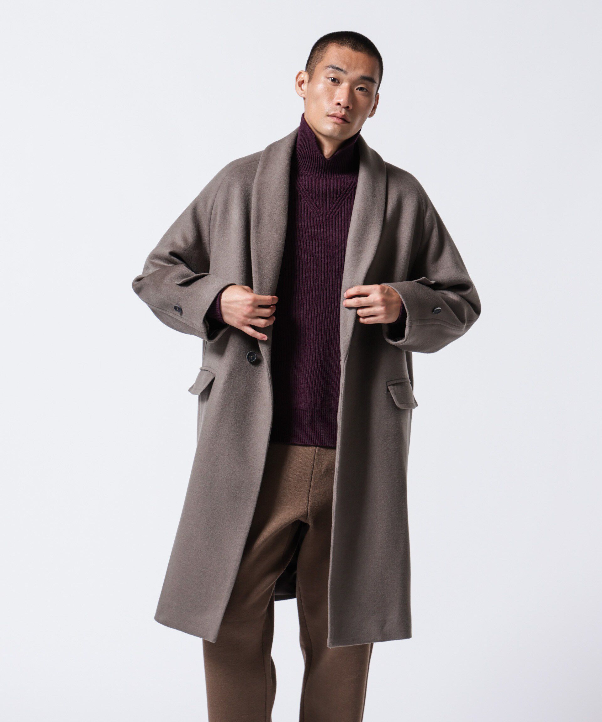 nano･universe「｢ASSEMBLANC｣シルクブレンドダブルクロスショールカラーコート」|その他|