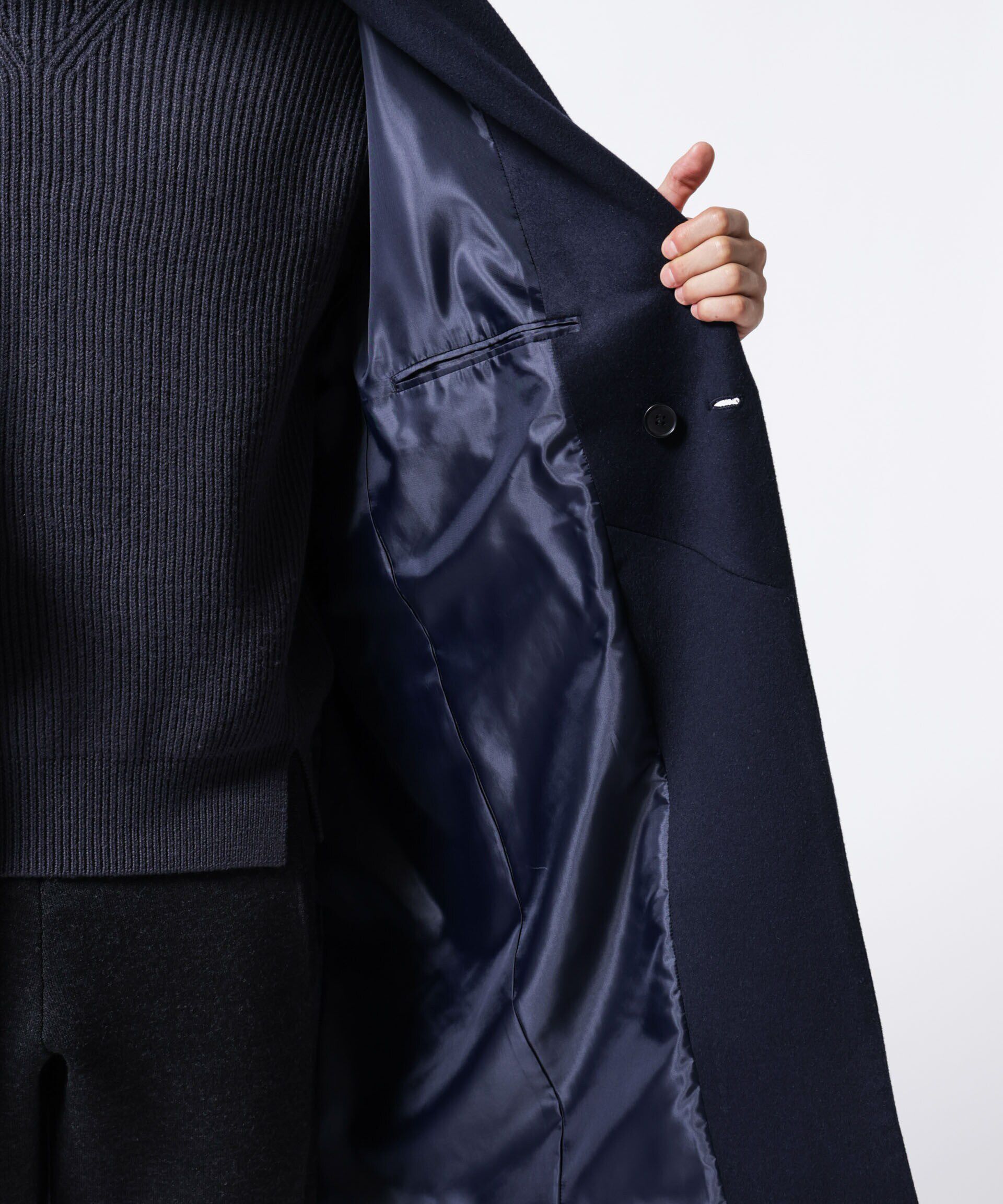 nano･universe「｢ASSEMBLANC｣シルクブレンドダブルクロスショールカラーコート」|その他|