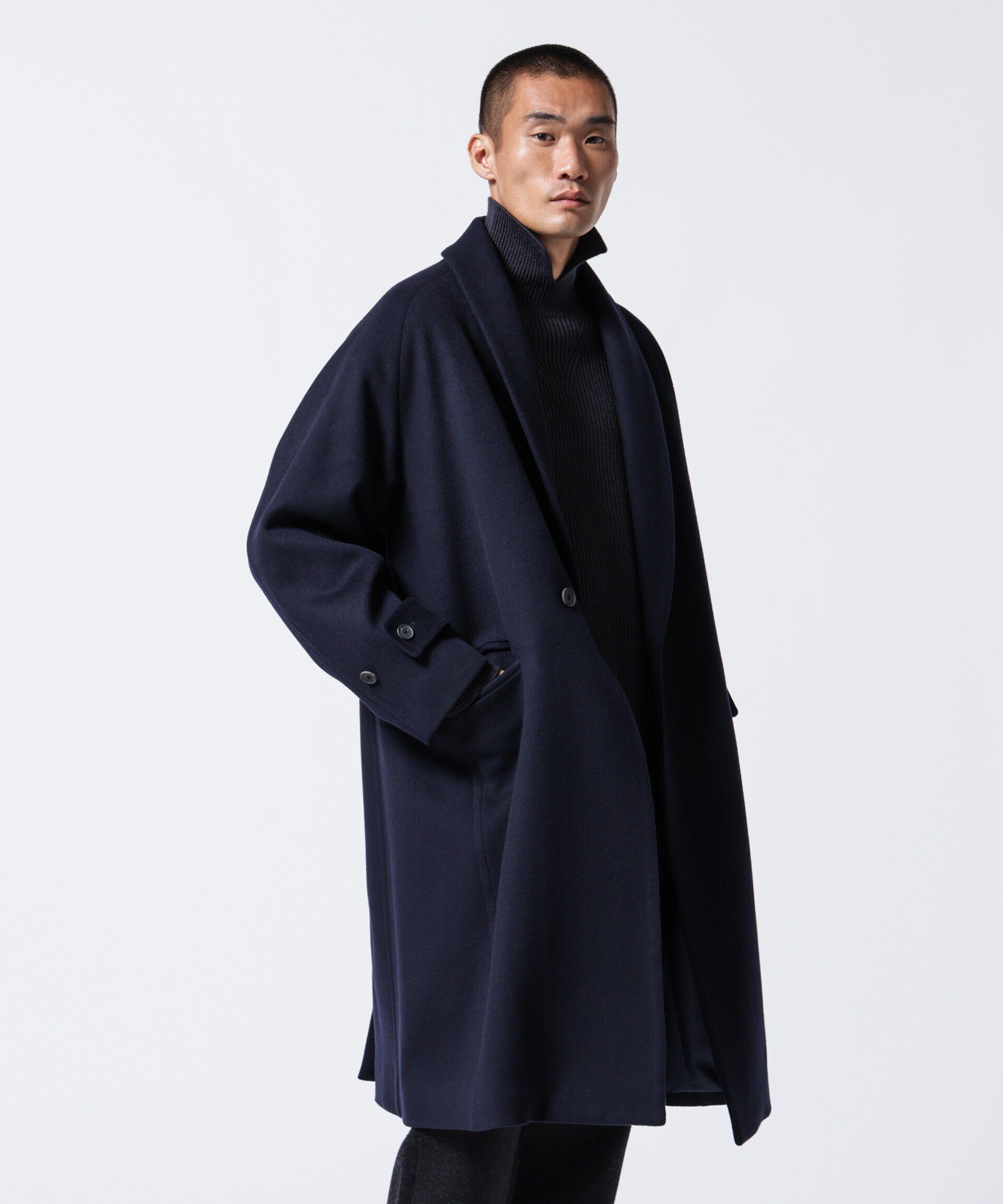 nano･universe「｢ASSEMBLANC｣シルクブレンドダブルクロスショールカラーコート」|その他|