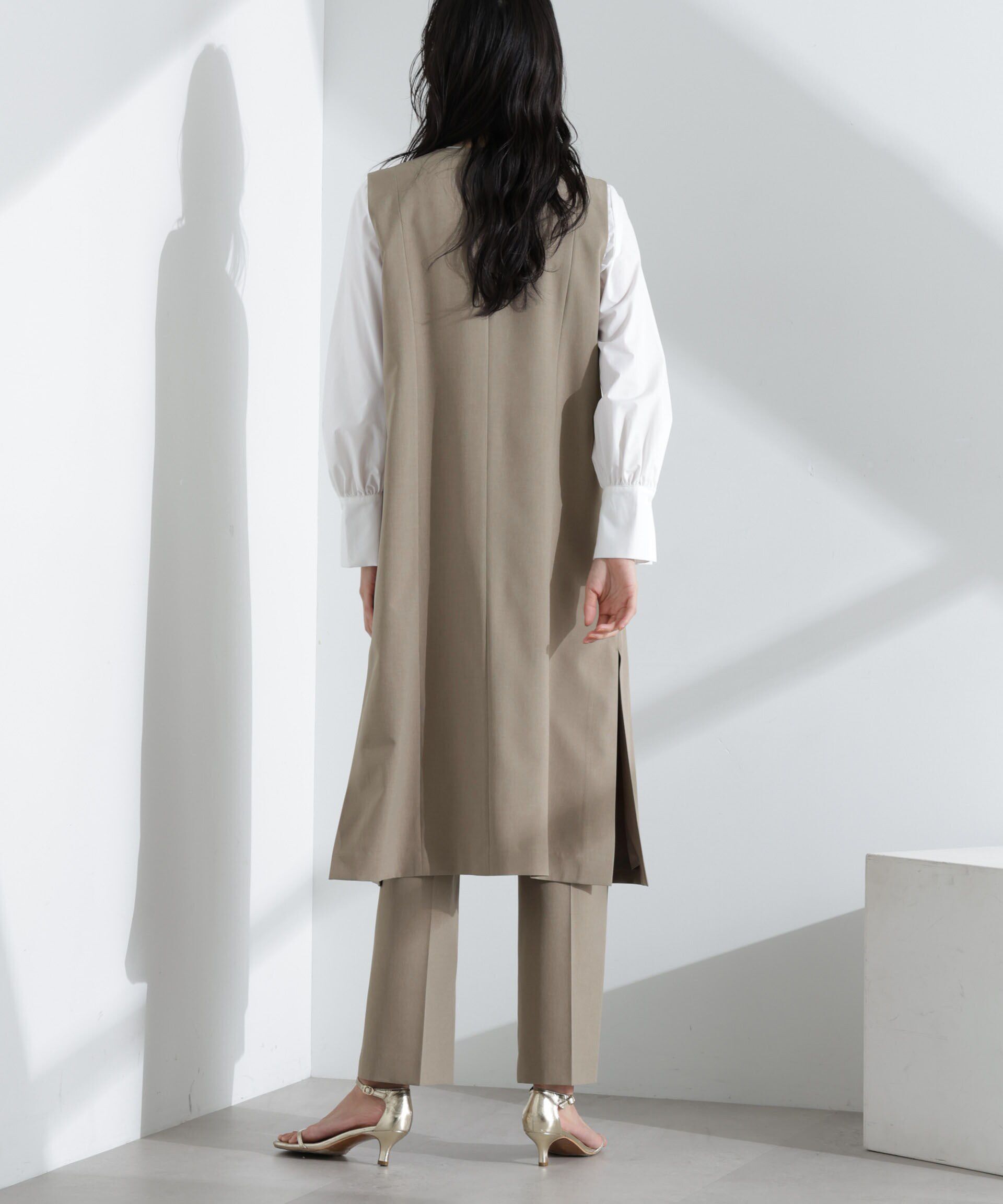 nano･universe「ライトファンクション ロングダブルジレ(セットアップ可)」|テーラードジャケット|