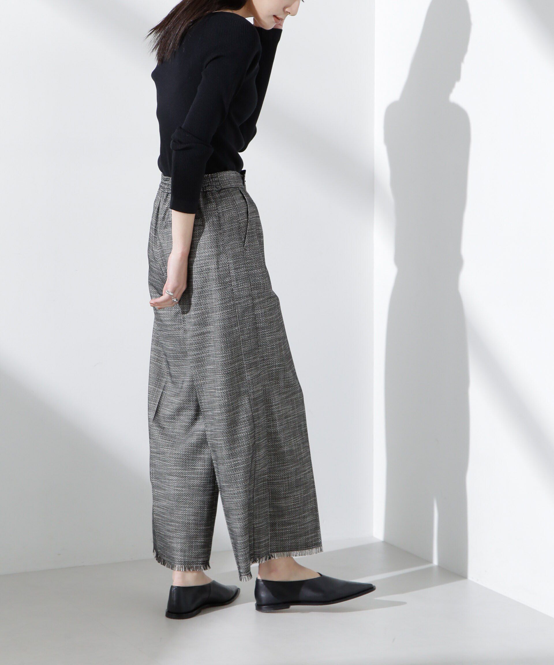 nano･universe「サイドラインフリンジパンツ」|チノ|
