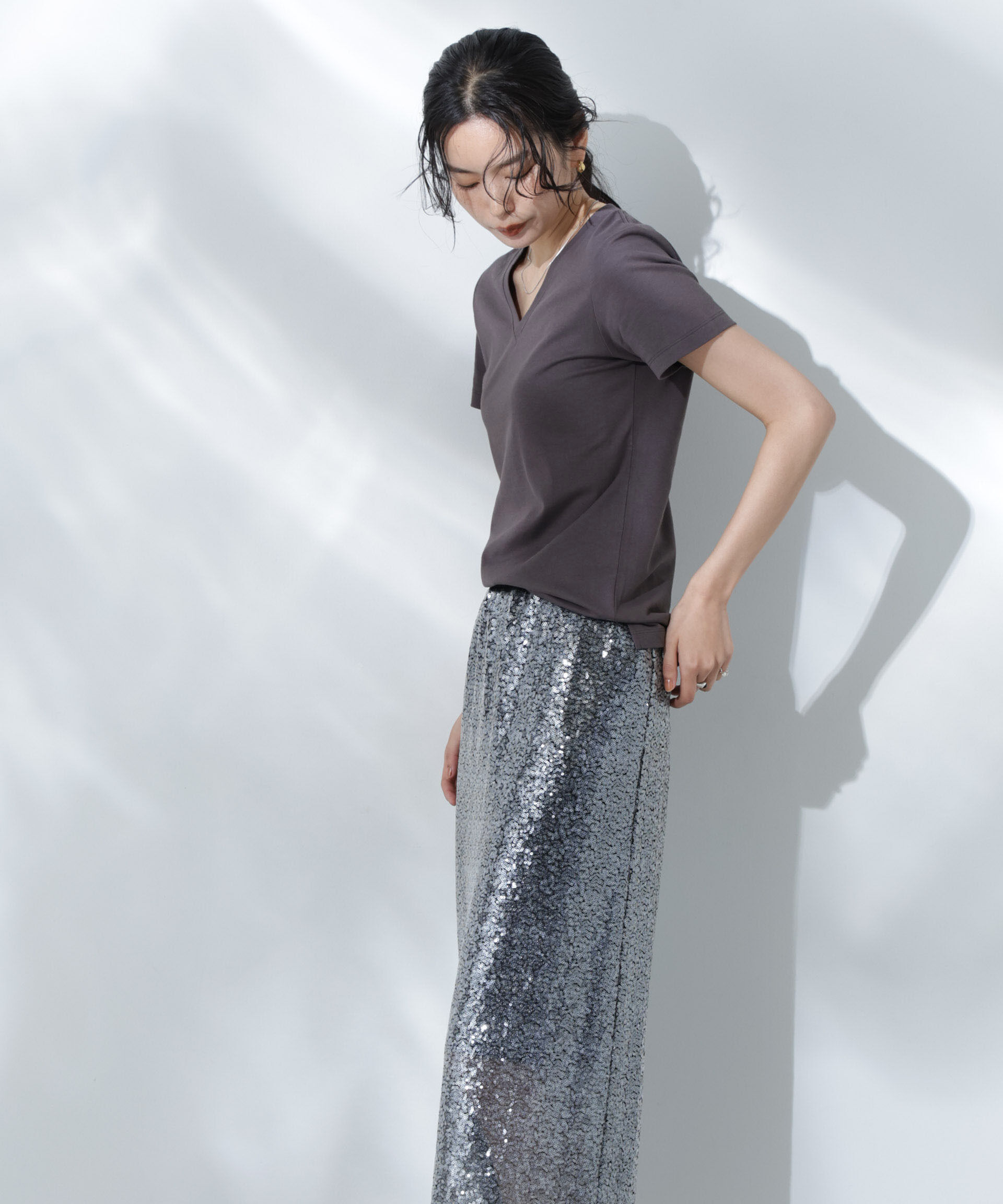 nano･universe「Anti Soaked(R) 汗染み防止VネックTシャツ」|Tシャツ・カットソー|