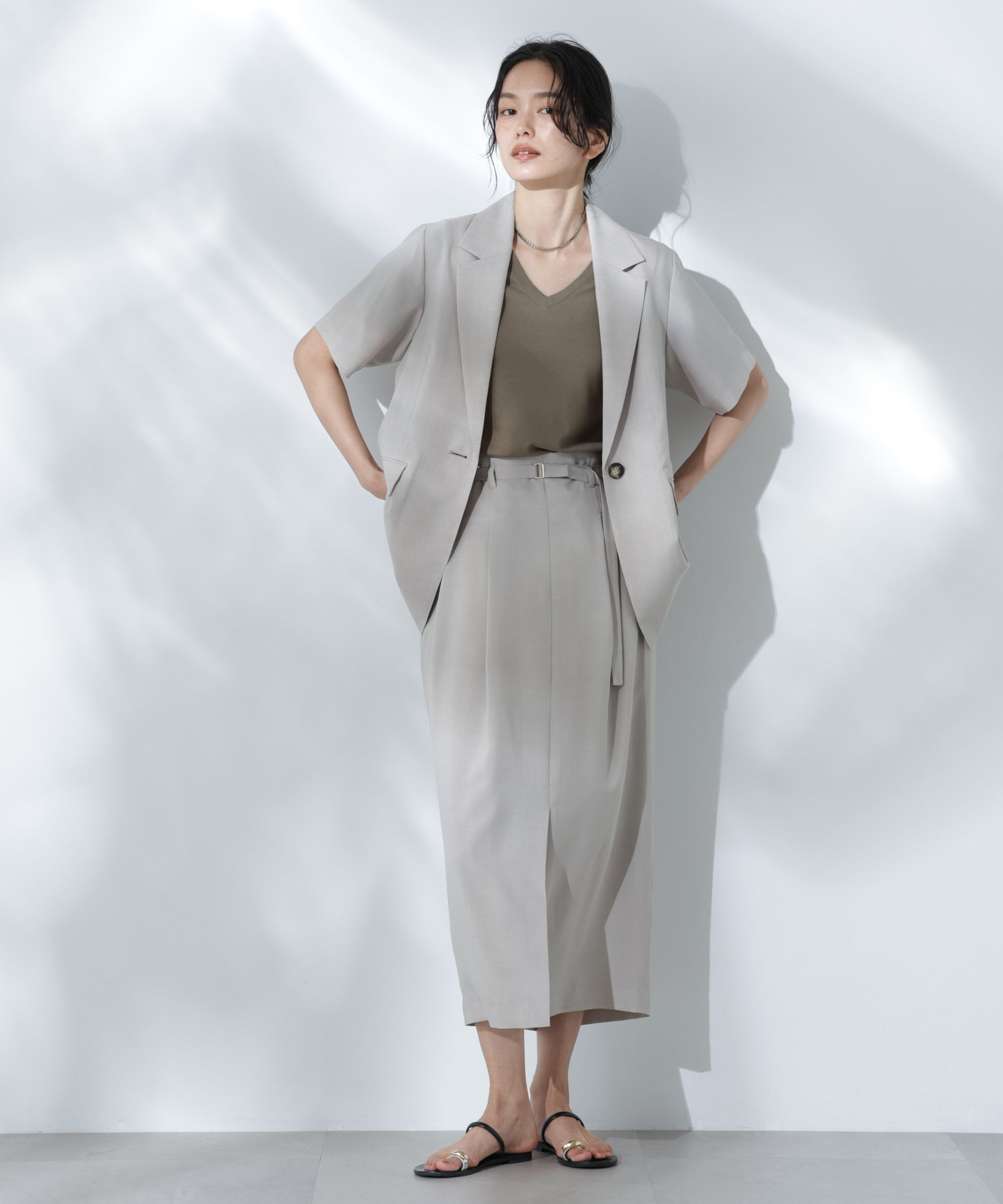 nano･universe「Anti Soaked(R) 汗染み防止VネックTシャツ」|Tシャツ・カットソー|