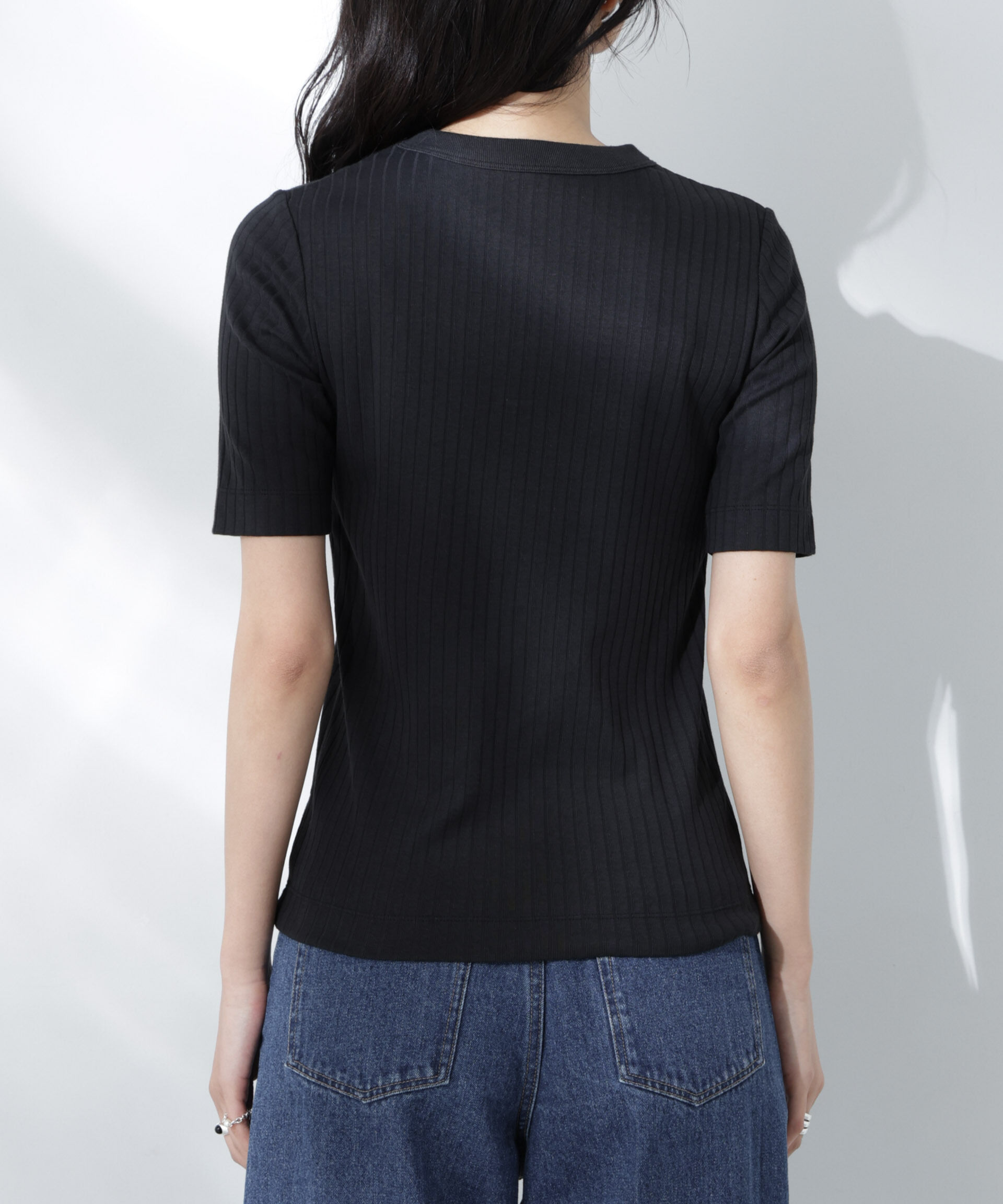 nano･universe「Anti Soaked(R) 汗染み防止クルーネックリブTシャツ」|Tシャツ・カットソー|