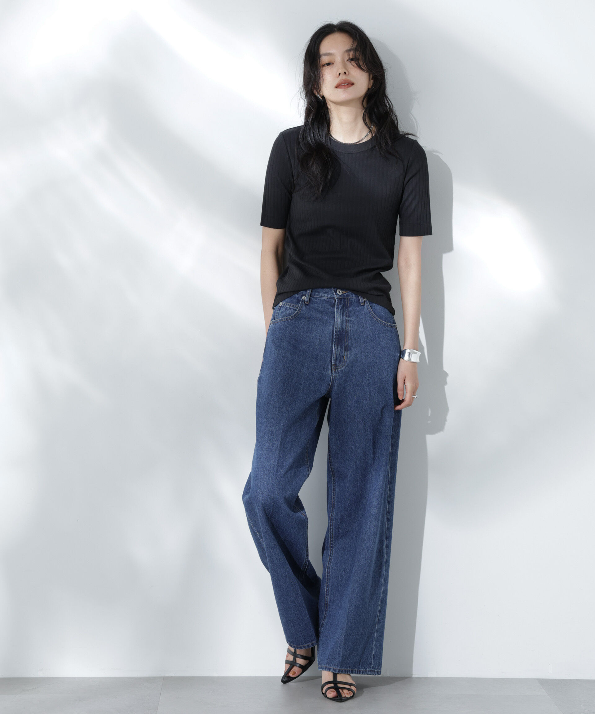 nano･universe「Anti Soaked(R) 汗染み防止クルーネックリブTシャツ」|Tシャツ・カットソー|