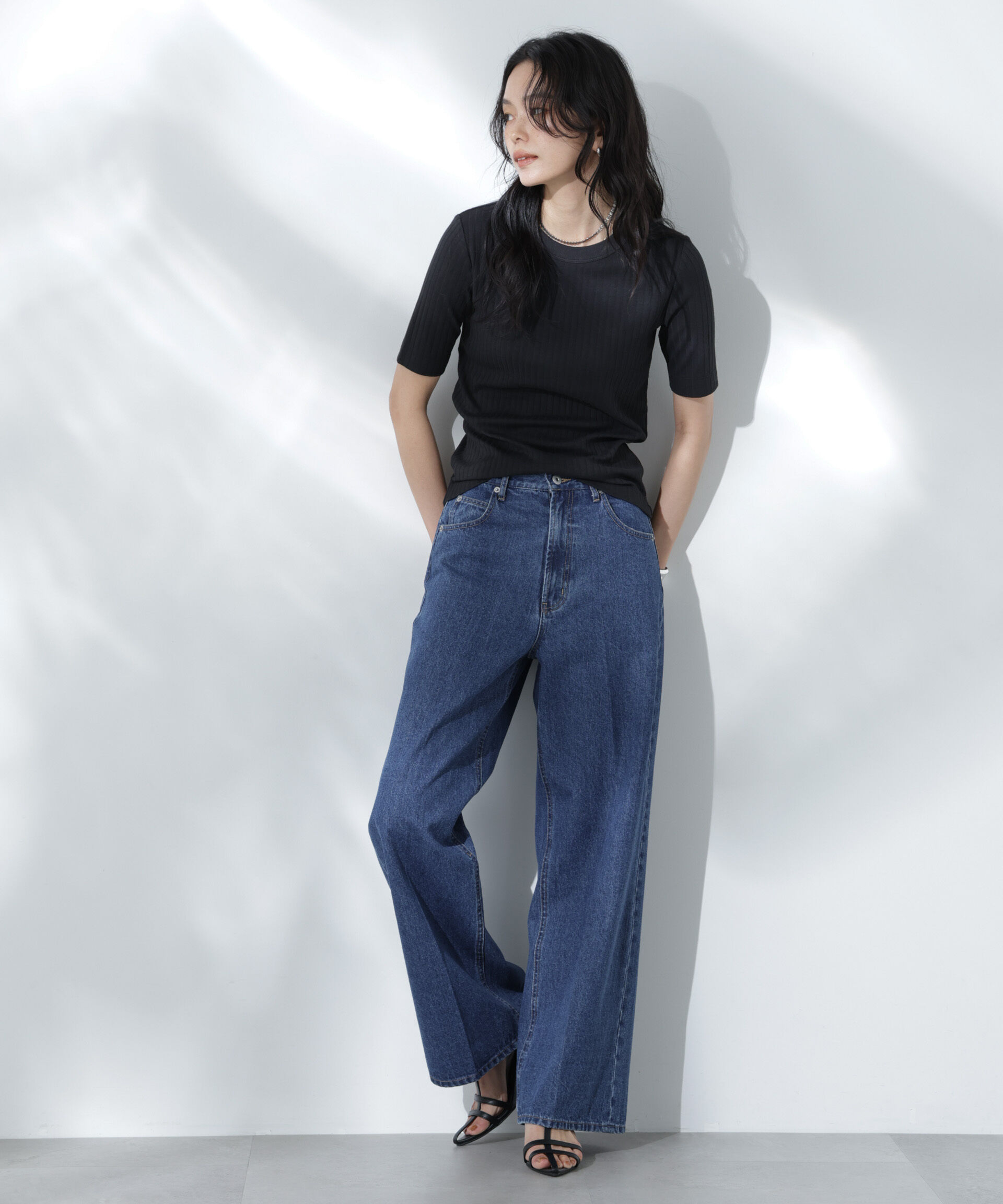 nano･universe「Anti Soaked(R) 汗染み防止クルーネックリブTシャツ」|Tシャツ・カットソー|