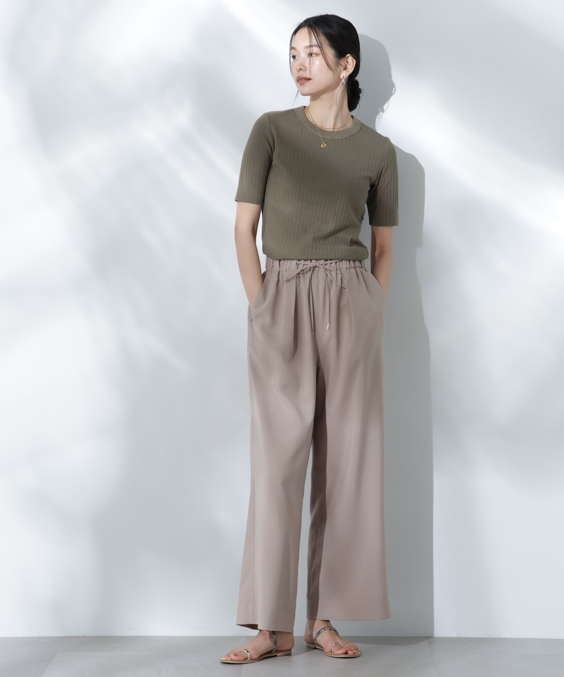 nano･universe「Anti Soaked(R) 汗染み防止クルーネックリブTシャツ」|Tシャツ・カットソー|