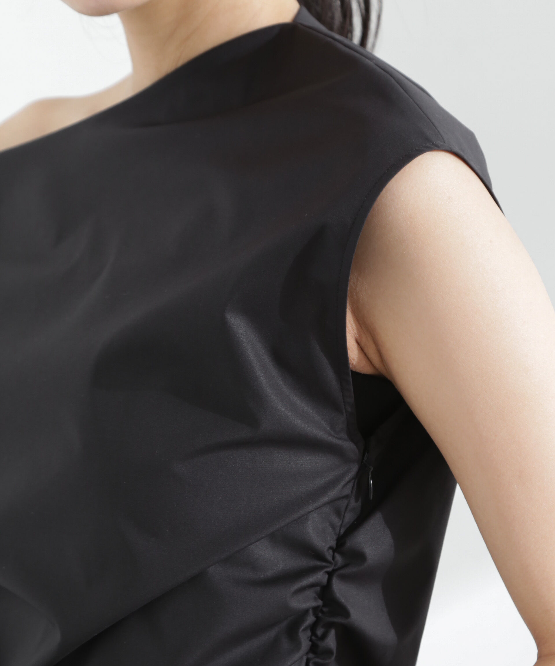 nano･universe「アシンメトリーギャザートップス」|シャツ・ブラウス|