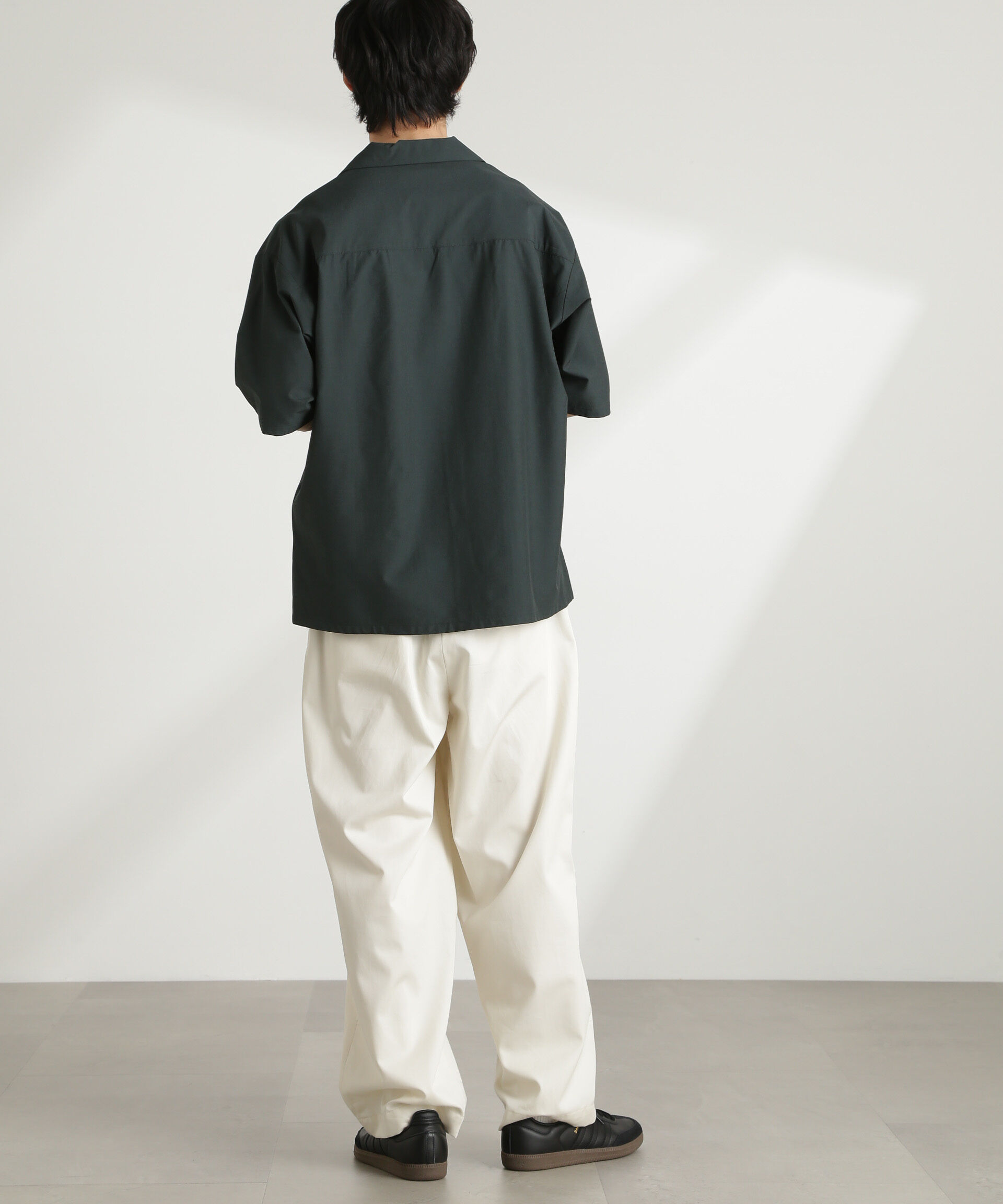 nano･universe「ストレッチワイドオープンカラーシャツ 半袖(セットアップ可)」|シャツ・ブラウス|