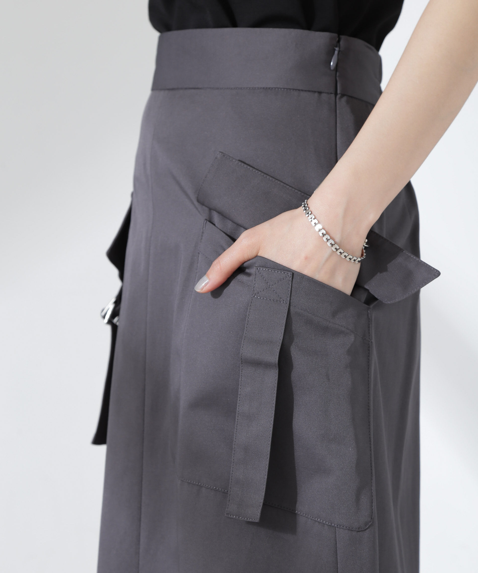 nano･universe「フラップポケットフレアスカート」|スカート|