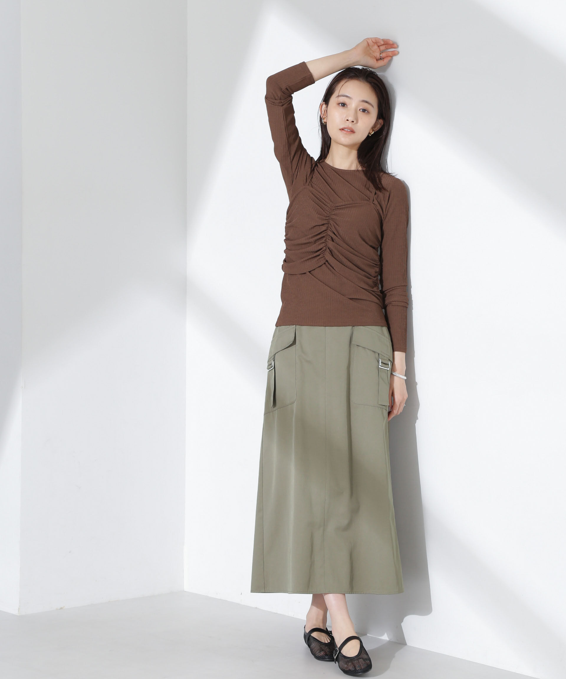 nano･universe「フラップポケットフレアスカート」|スカート|