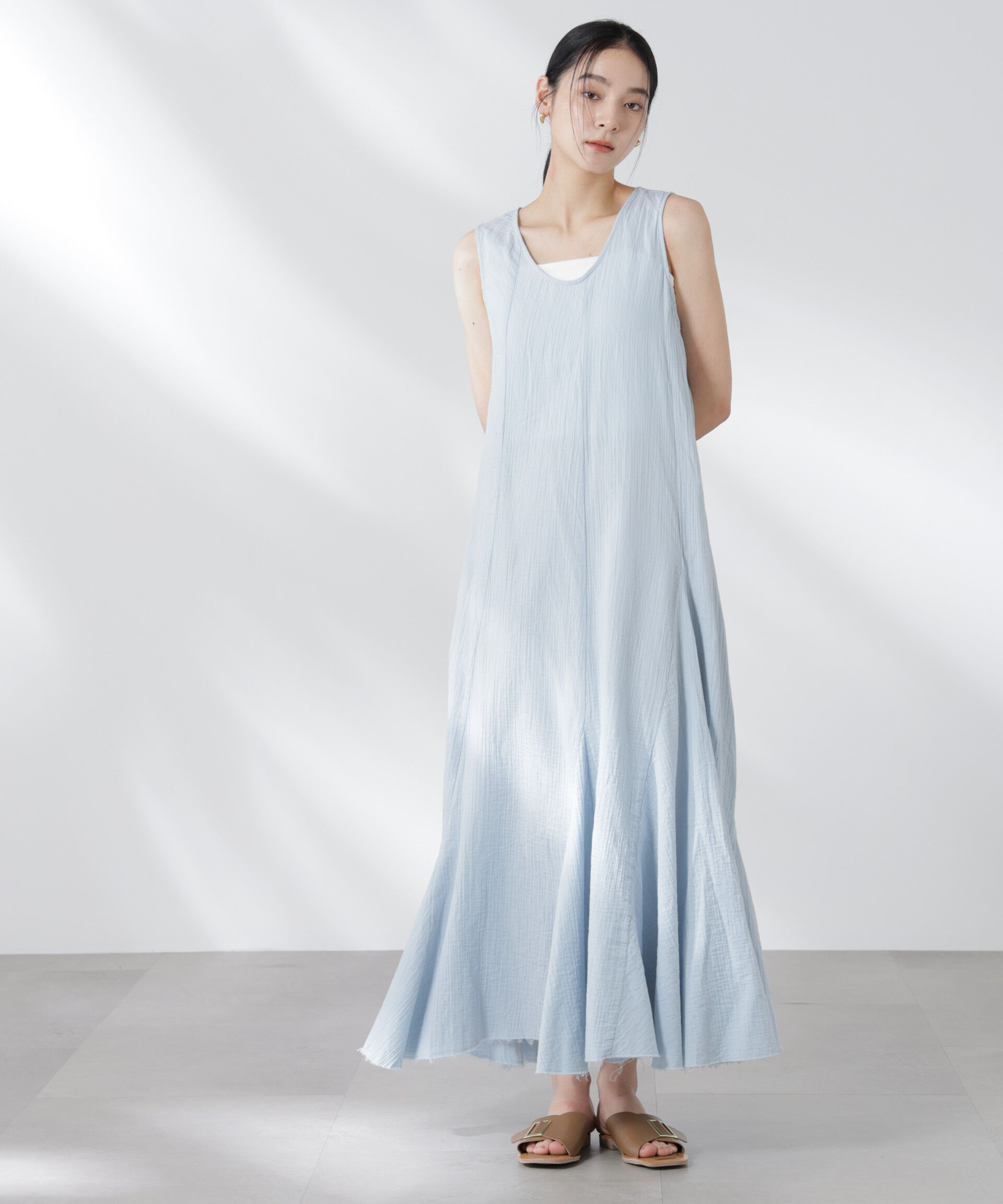 nano･universe「GREYCHORD/ASHLEY スリーブレスドレス」|ワンピース|ブルーグレー5