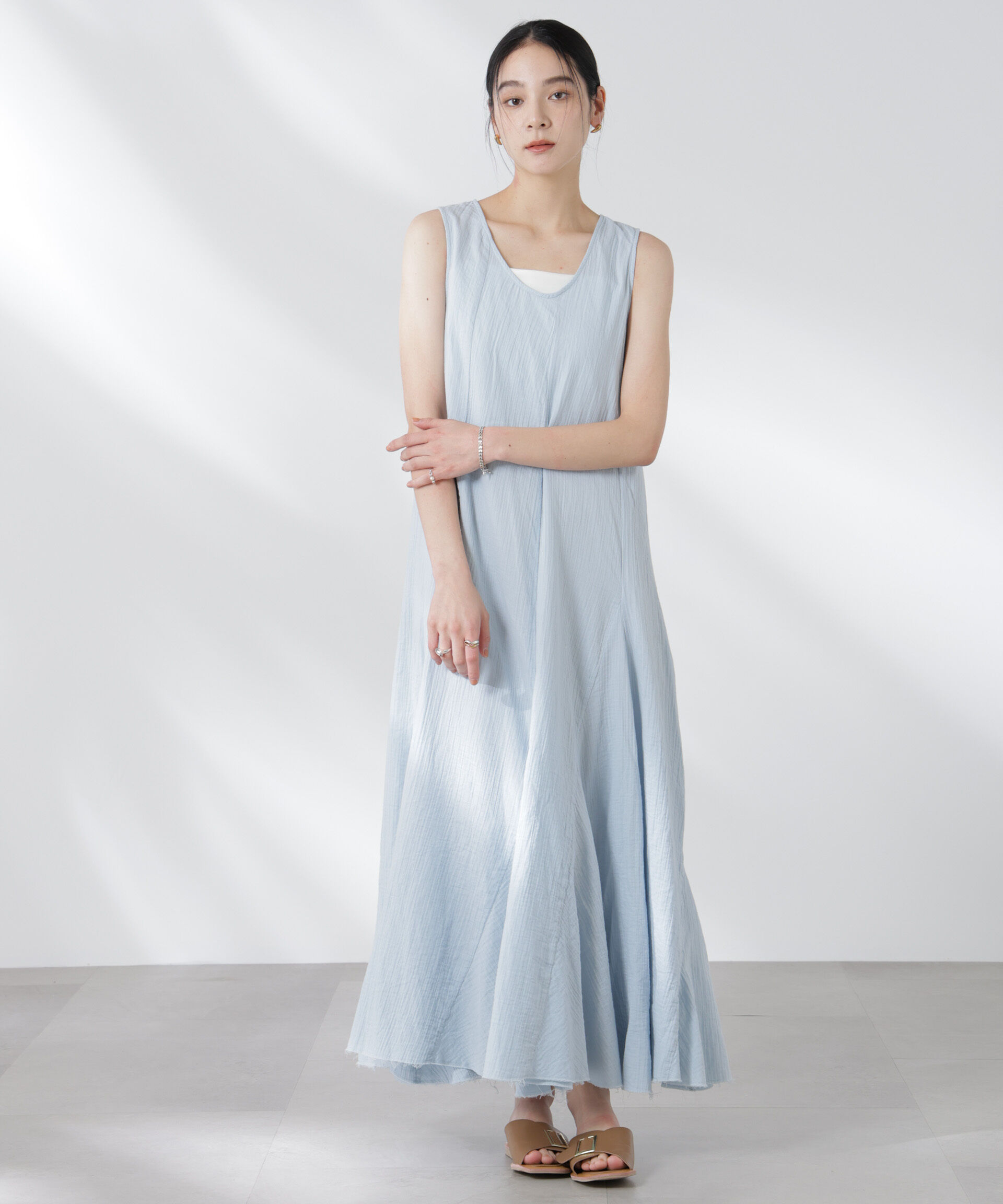 nano･universe「GREYCHORD/ASHLEY スリーブレスドレス」|ワンピース|