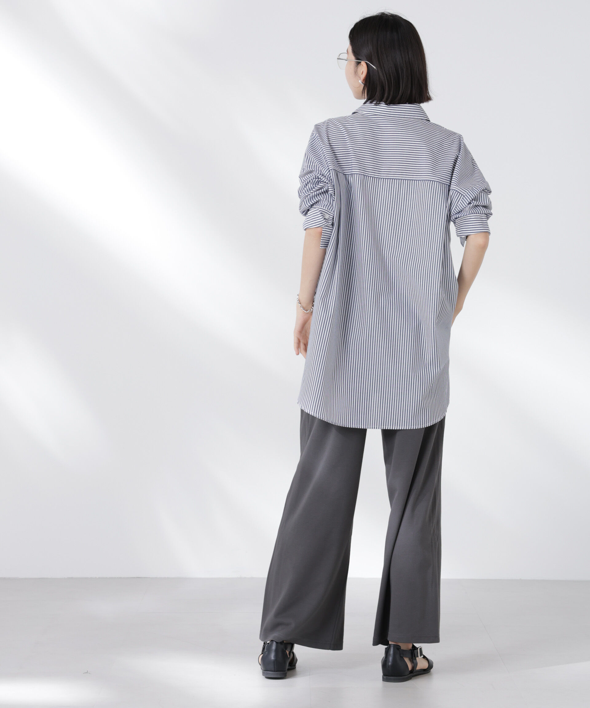 nano･universe「ダンボールカットワイドパンツ」|チノ|