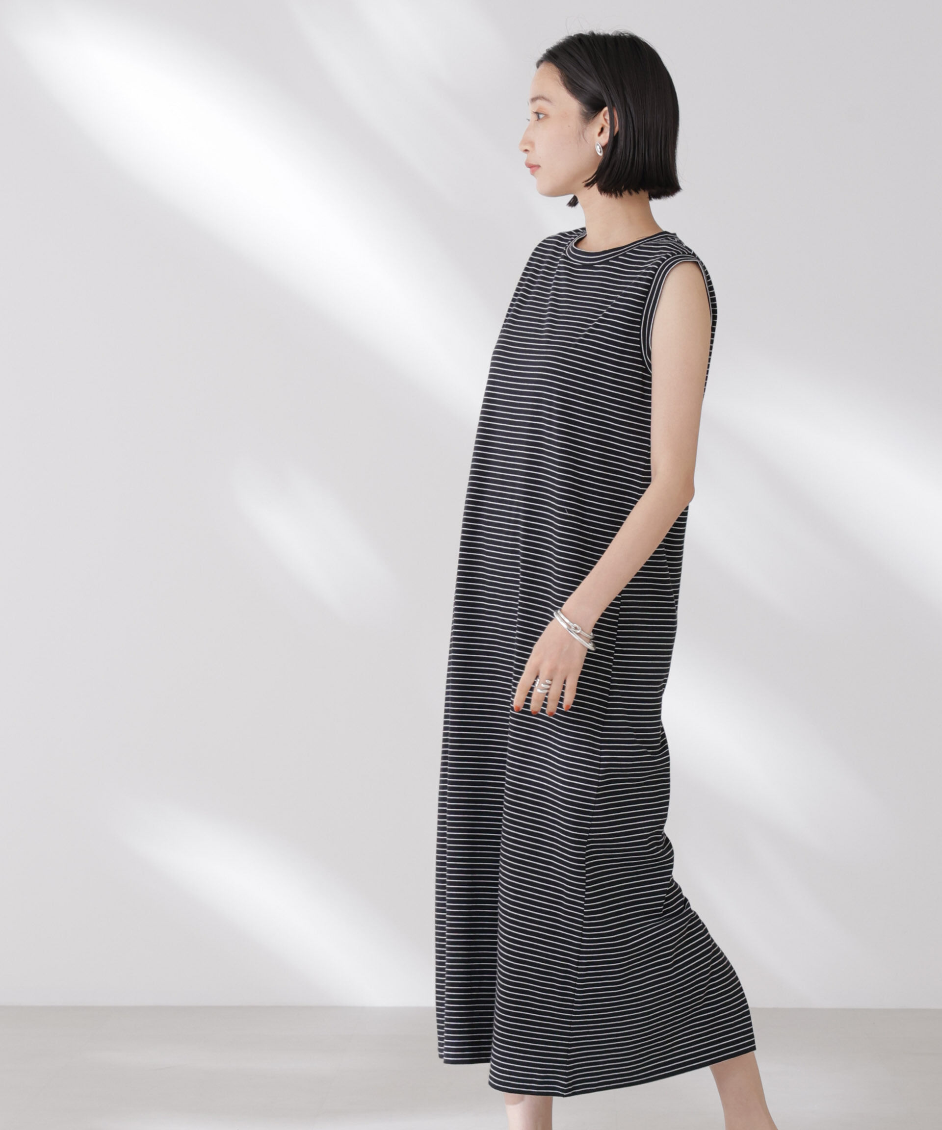 nano･universe「ボーダーノースリーブワンピース」|ワンピース|