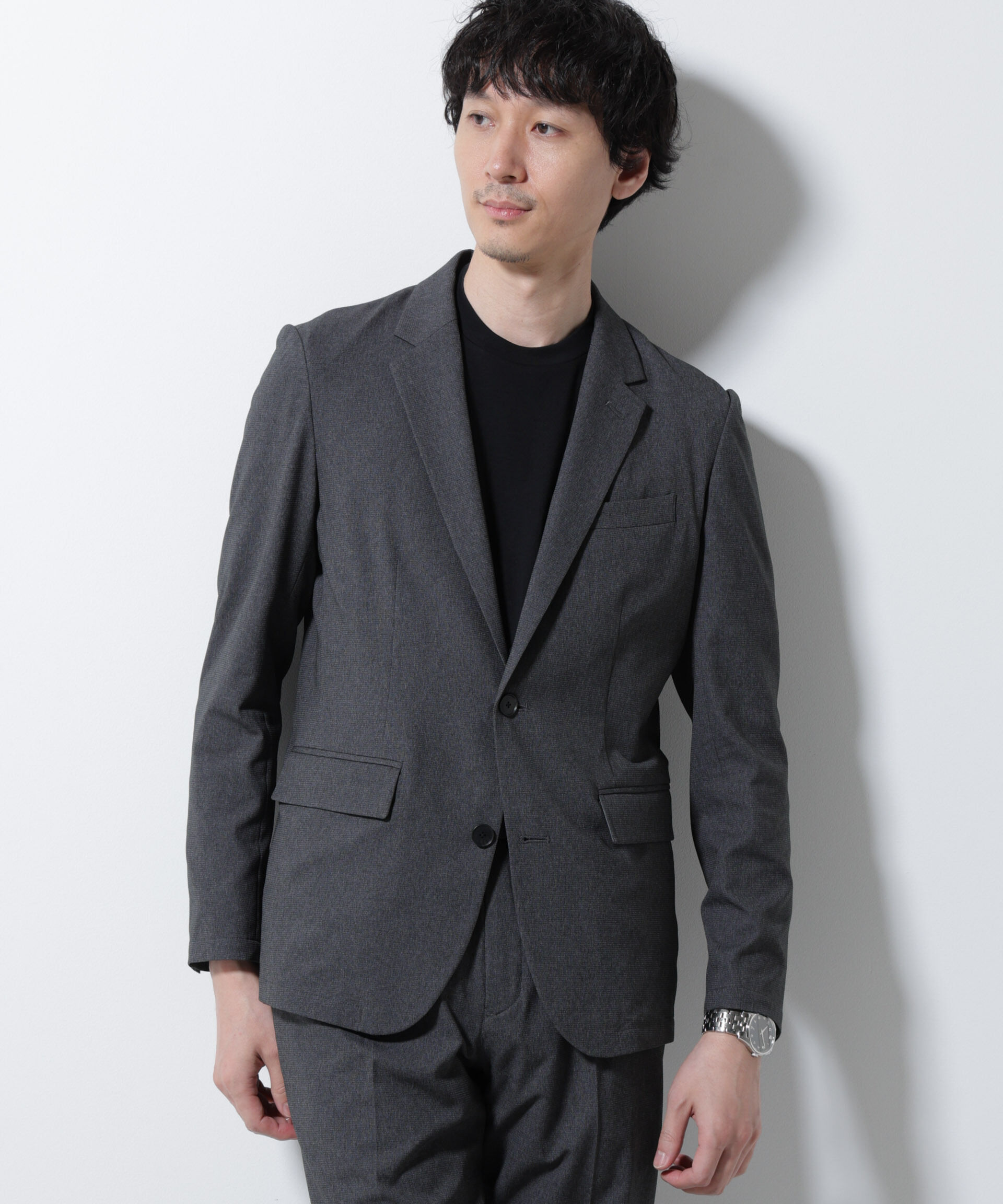 nano･universe「｢Damerino｣DotAir(R)ミニホールストレッチセットアップ/吸水速乾」|スーツ|