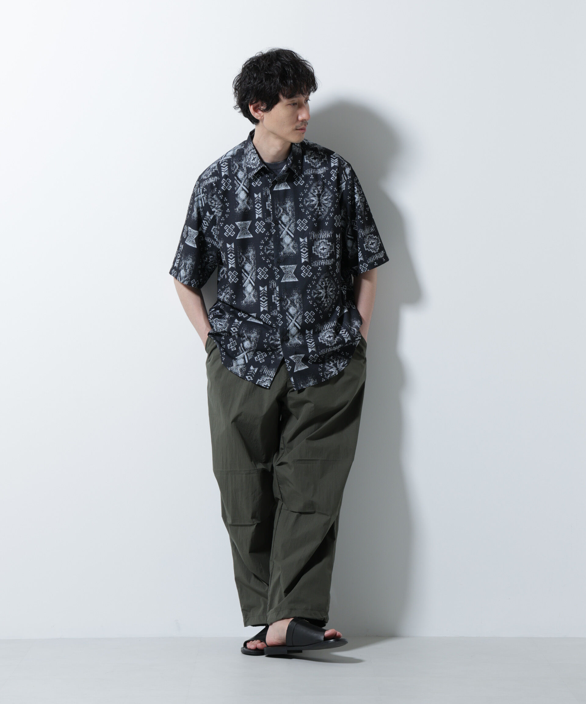 nano･universe「デジタルプリントシャツ 半袖」|シャツ・ブラウス|