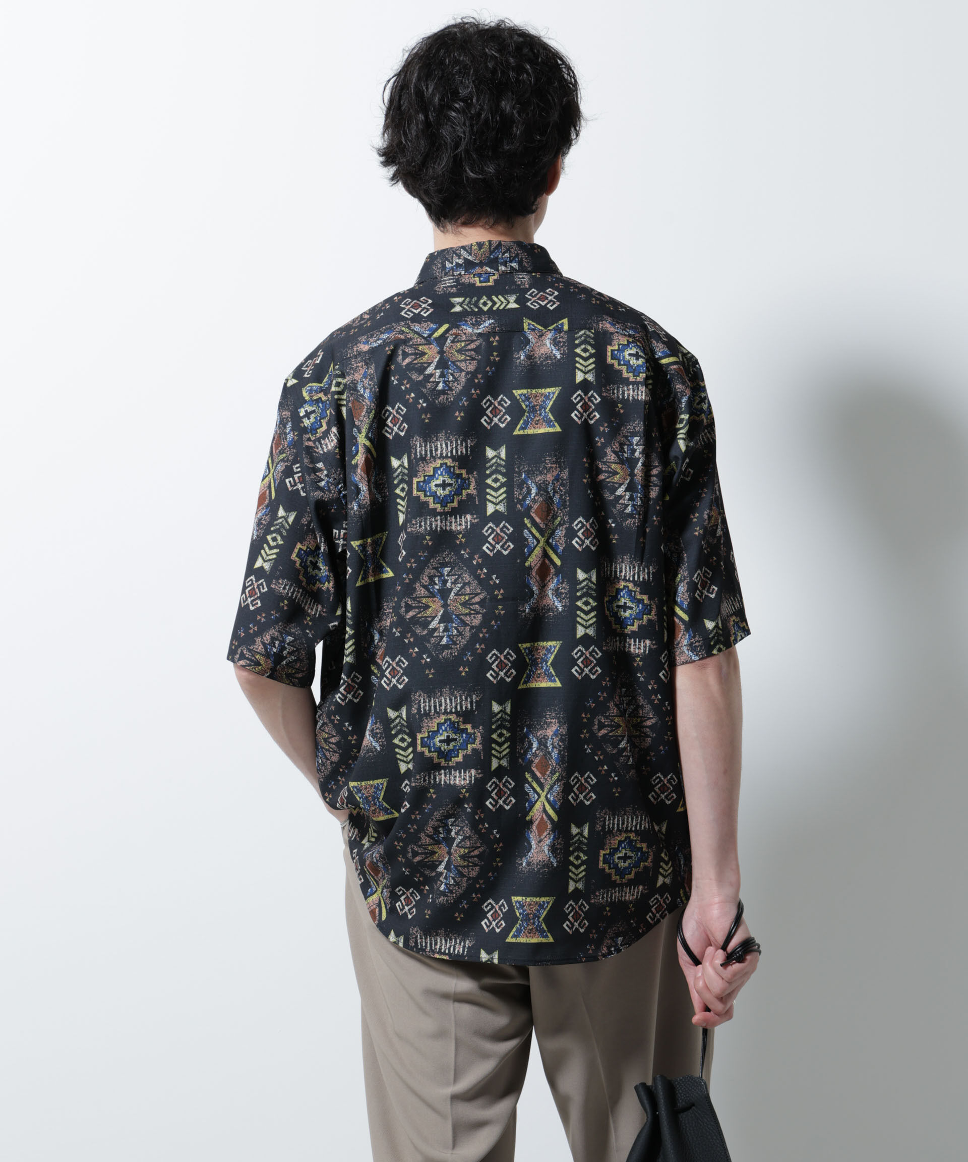 nano･universe「デジタルプリントシャツ 半袖」|シャツ・ブラウス|