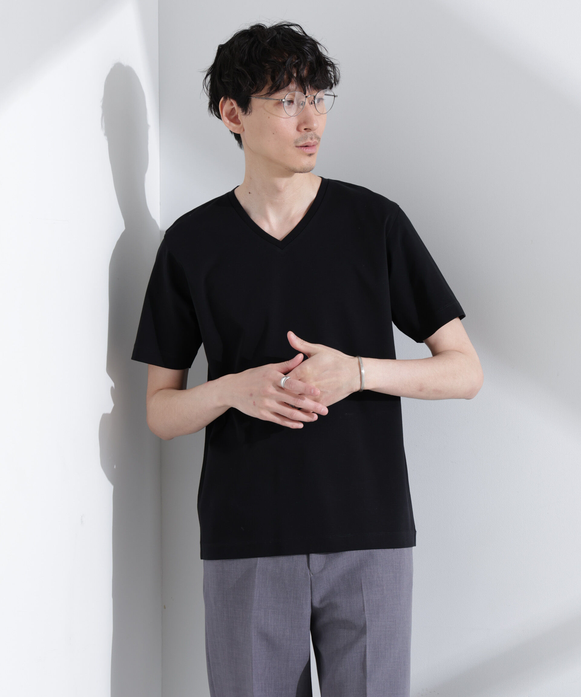  「アンチスメル VネックTシャツ 半袖」|Tシャツ・カットソー|