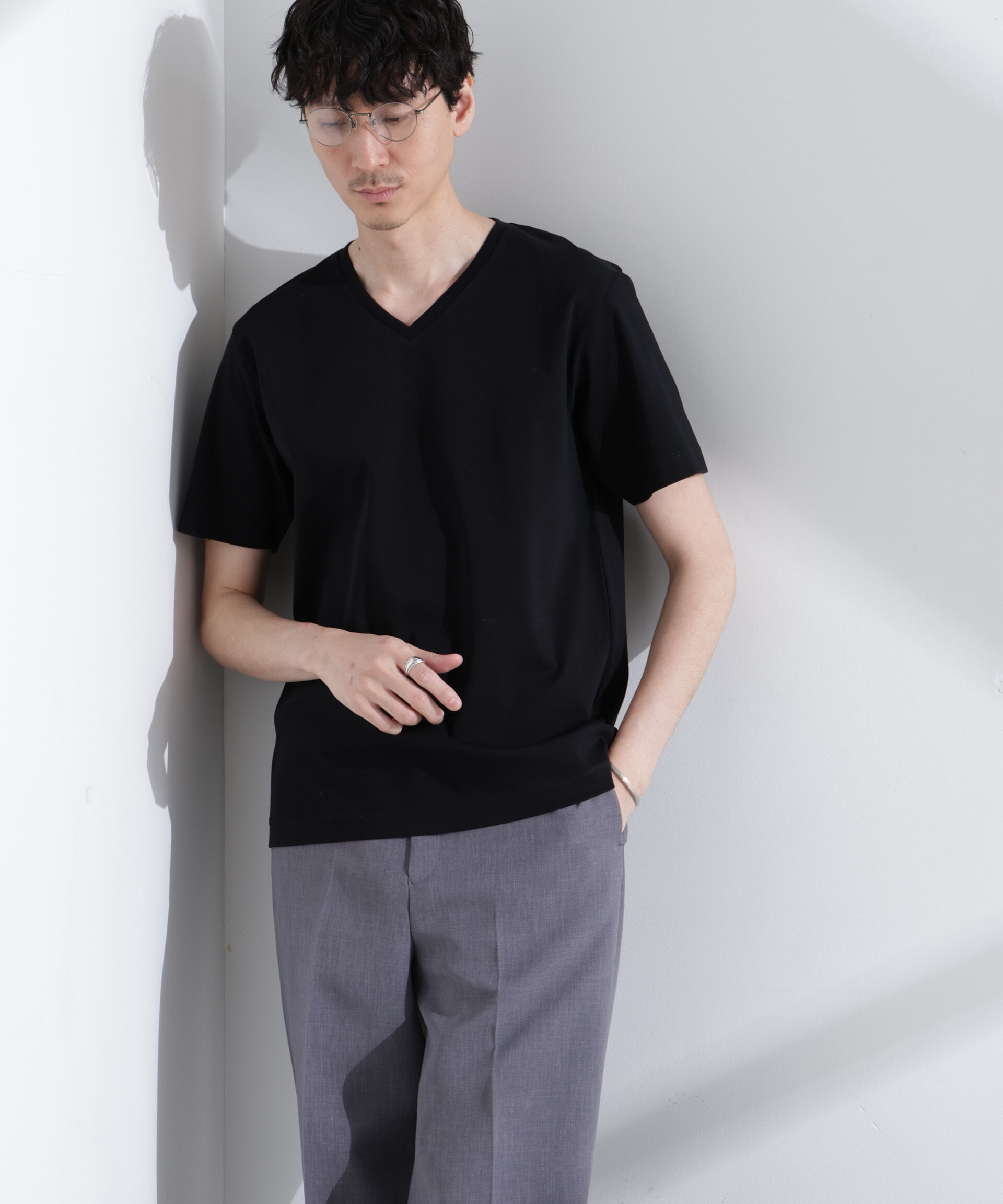  「アンチスメル VネックTシャツ 半袖」|Tシャツ・カットソー|