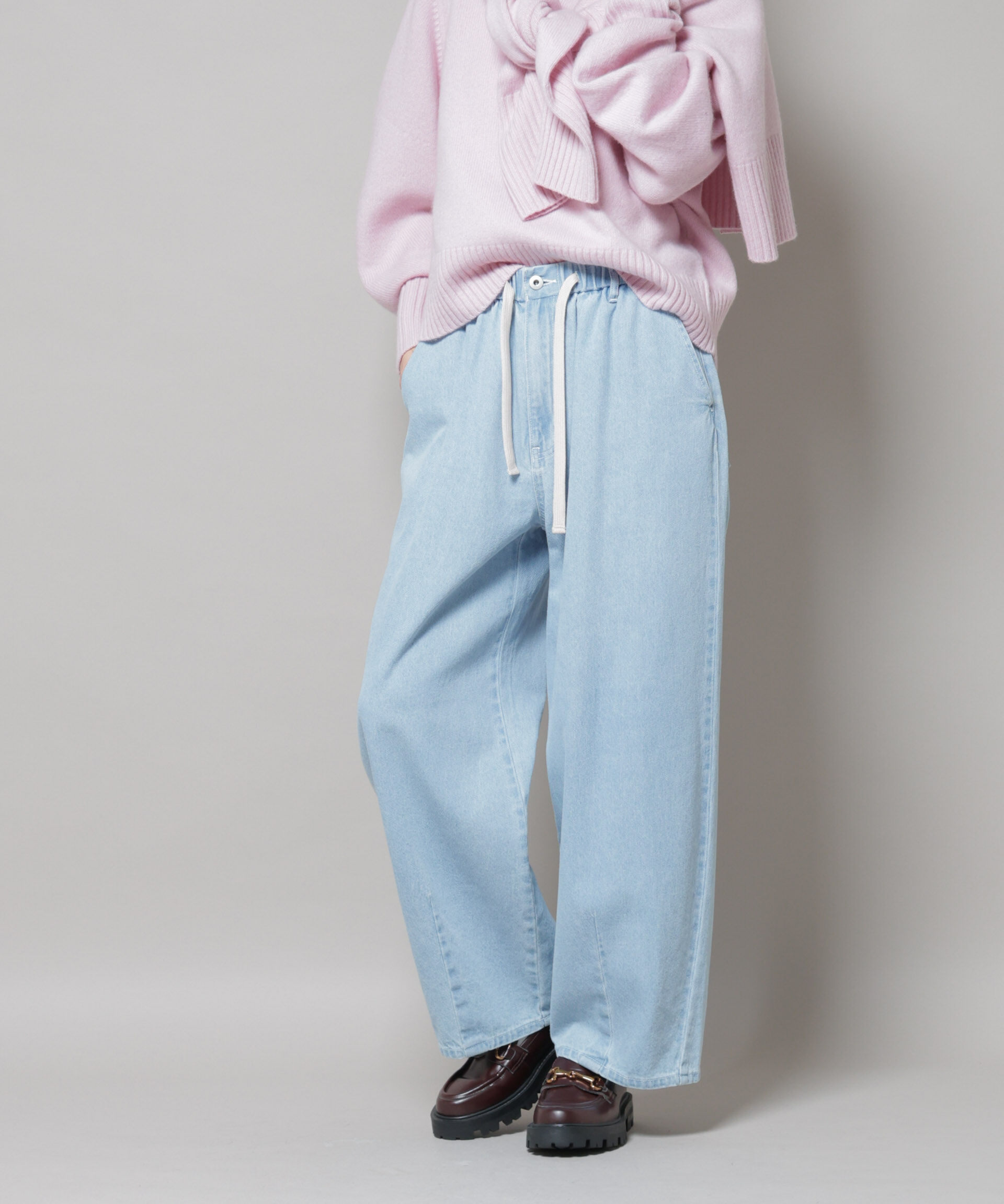nano･universe「ドロストデニムパンツ(セットアップ可)」|チノ|
