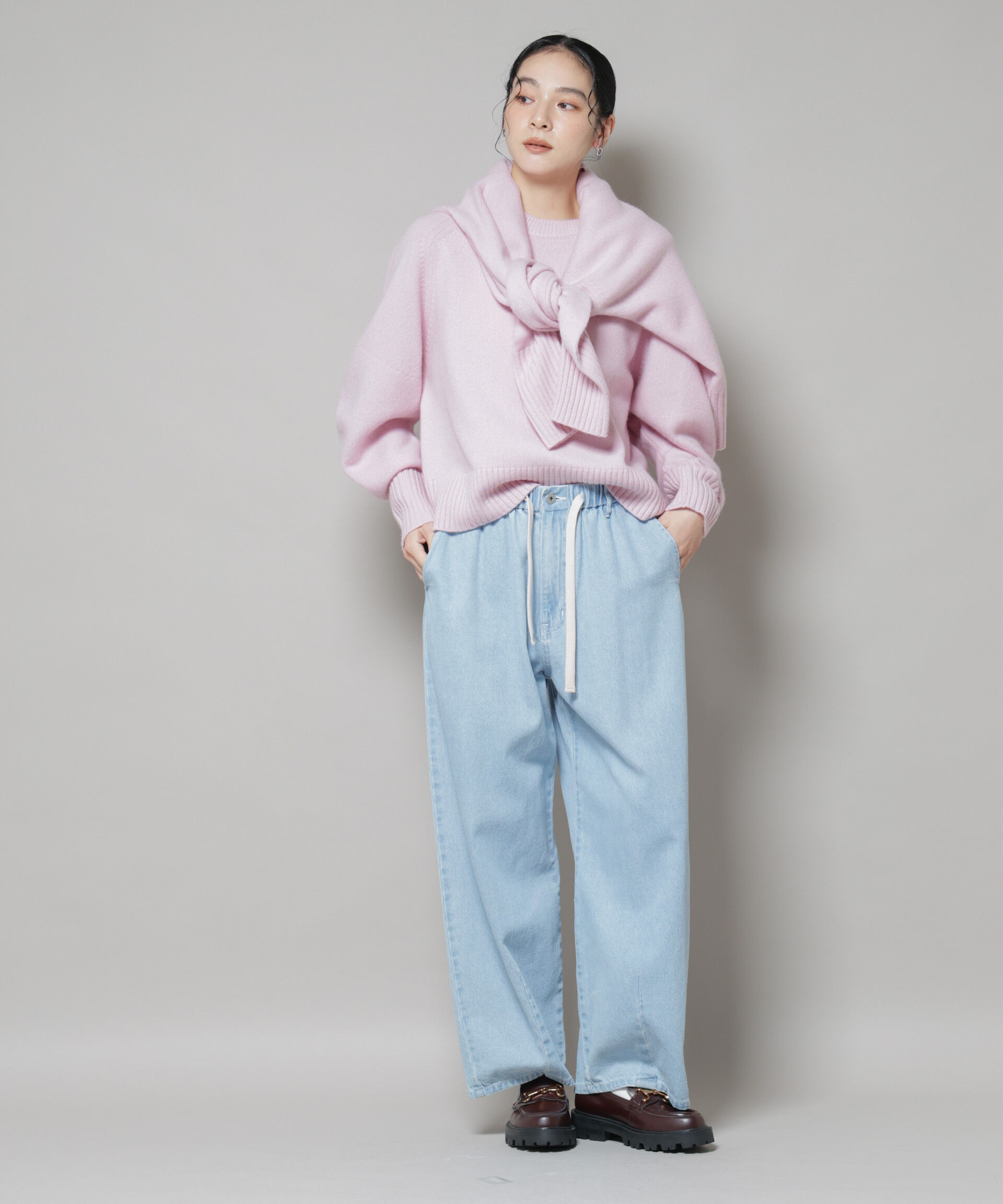 nano･universe「ドロストデニムパンツ(セットアップ可)」|チノ|