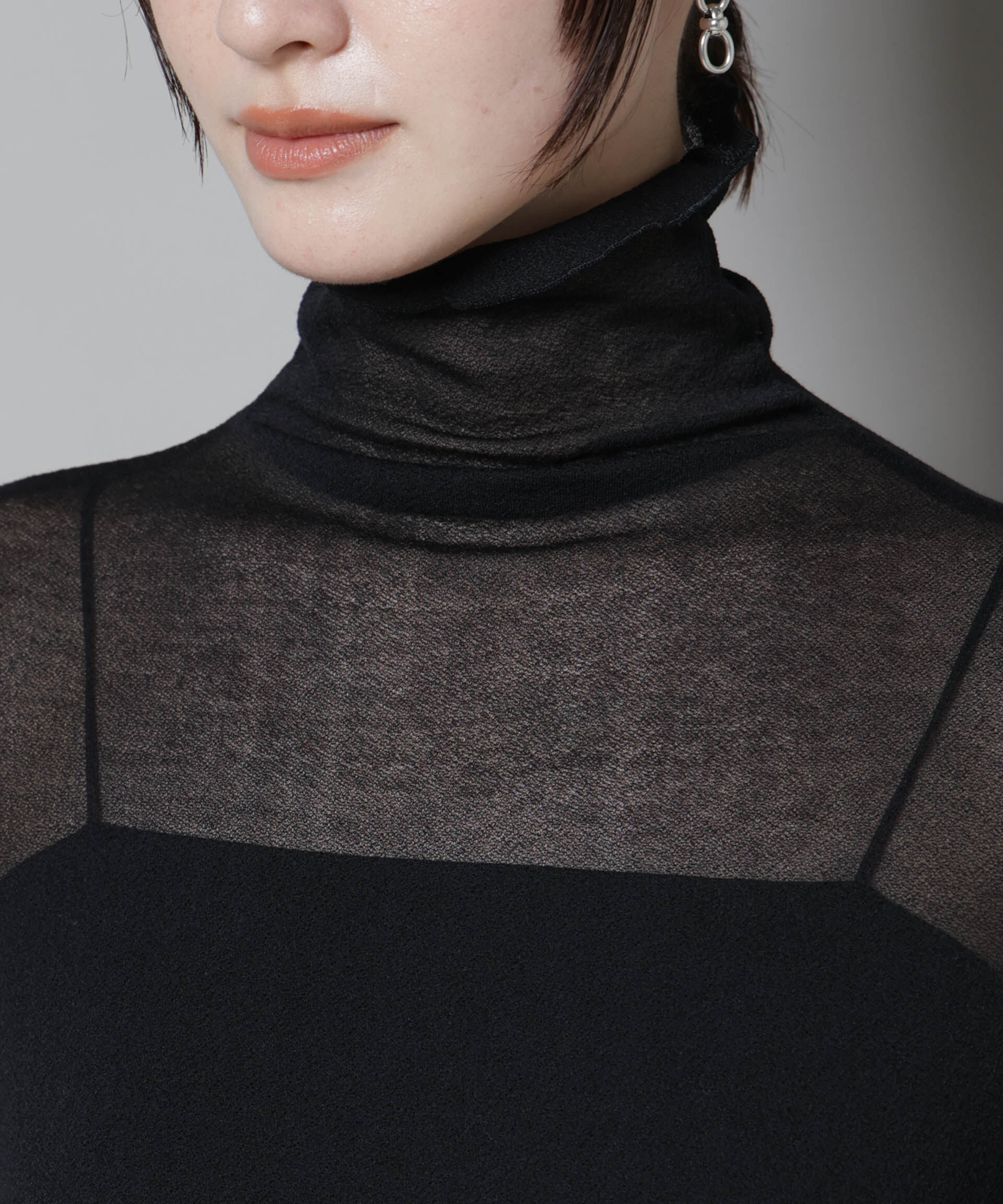 nano･universe「梨地シアータートルカットトップス」|Tシャツ・カットソー|