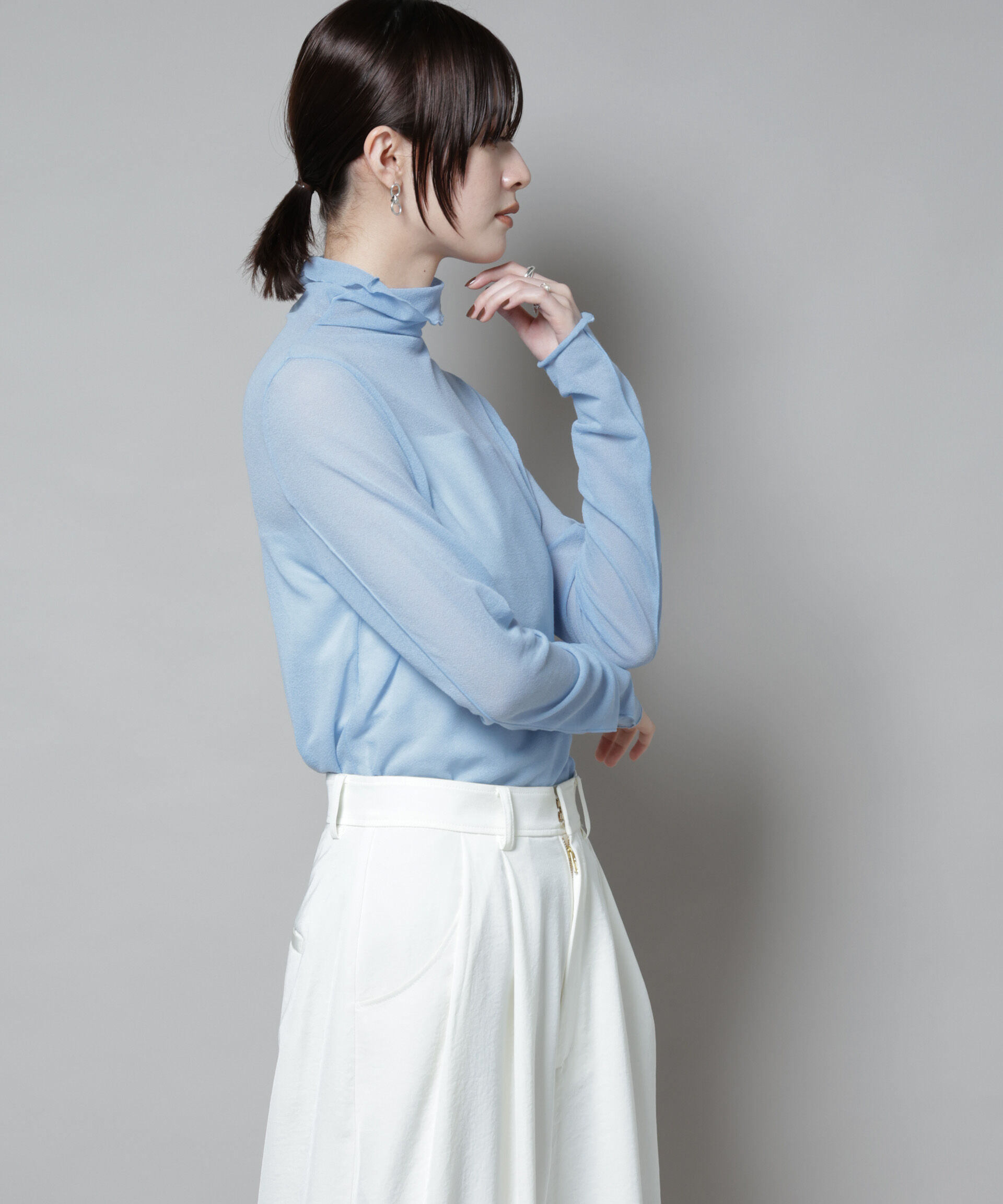 nano･universe「梨地シアータートルカットトップス」|Tシャツ・カットソー|