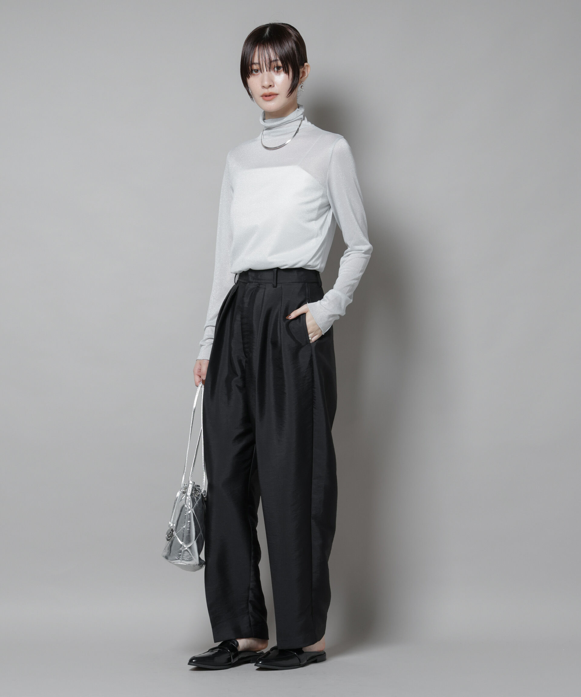 nano･universe「ラメシアータートルカットトップス」|Tシャツ・カットソー|