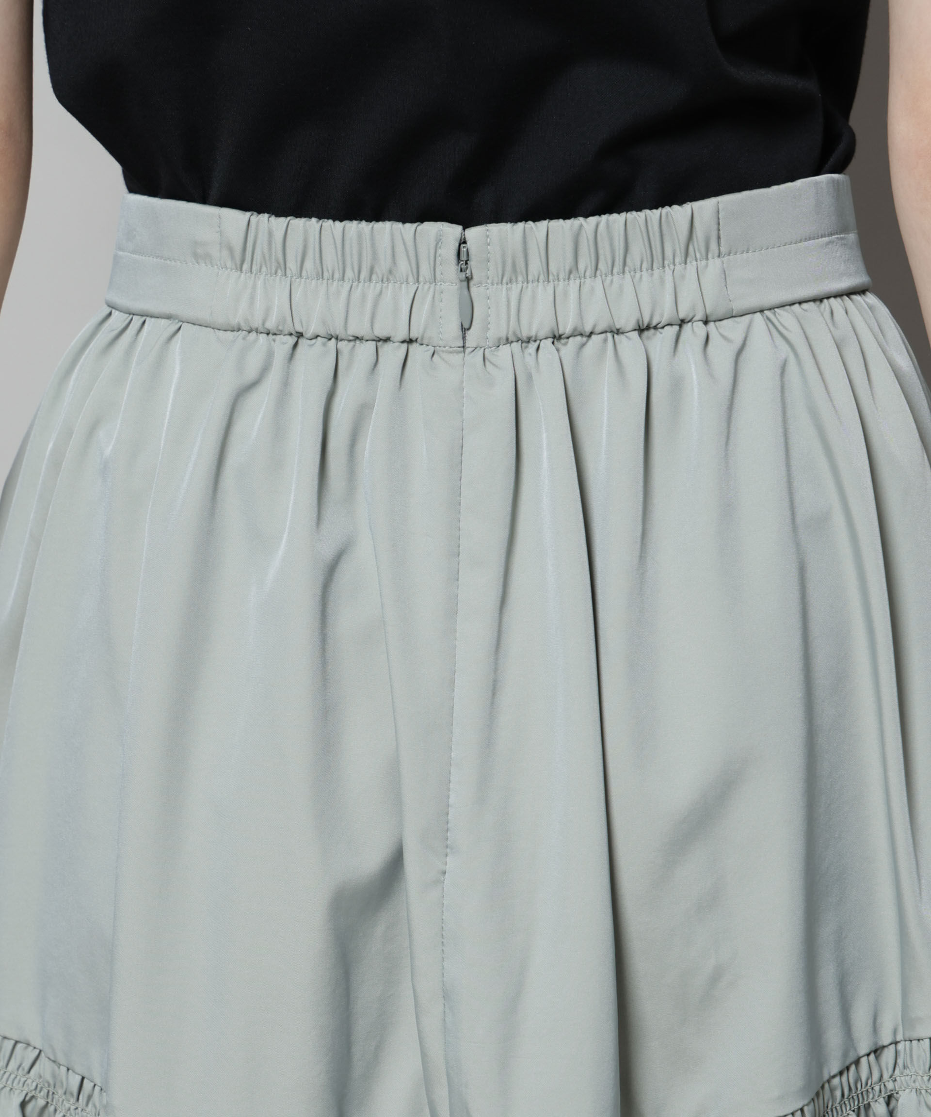 nano･universe「シャンブレータフタティアードギャザースカート」|スカート|