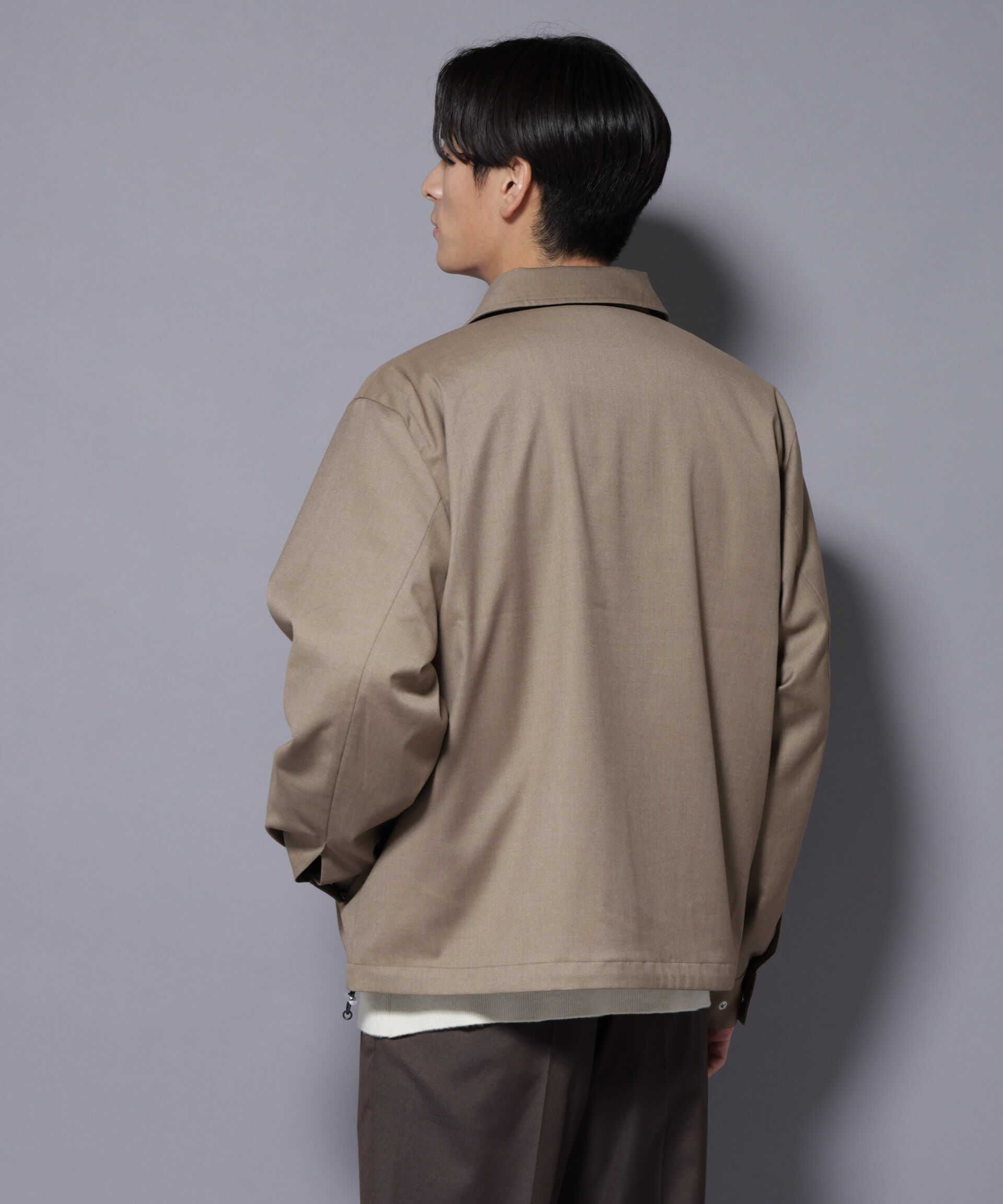 nano･universe「DELEGANTE エアリーサキソニーコーチジャケット」|ブルゾン・スタジャン|