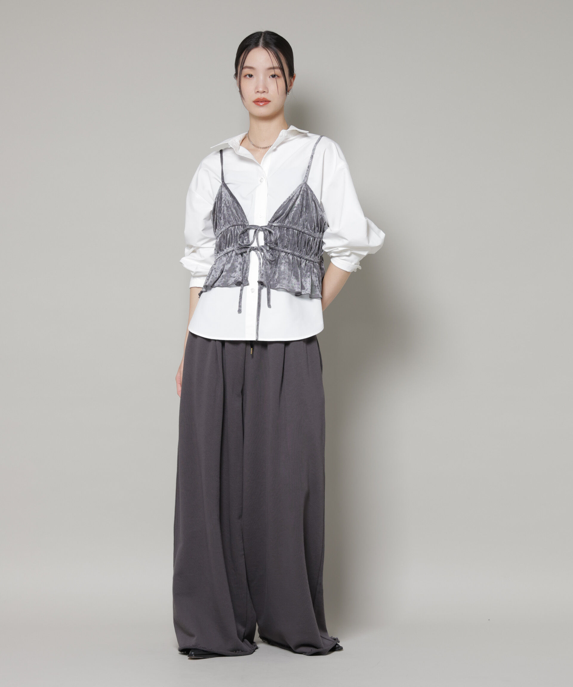 nano･universe「フロントリボンキャミソールビスチェ」|Tシャツ・カットソー|