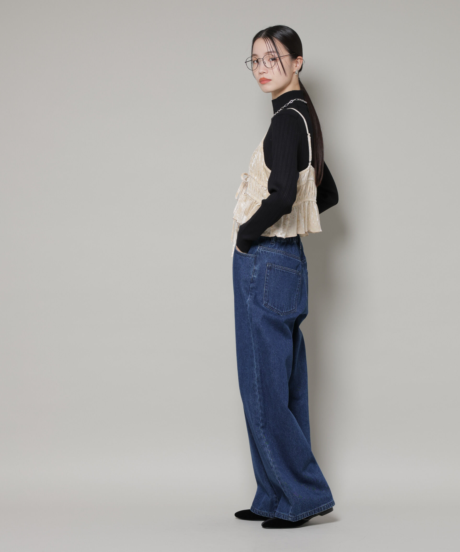 nano･universe「フロントリボンキャミソールビスチェ」|Tシャツ・カットソー|