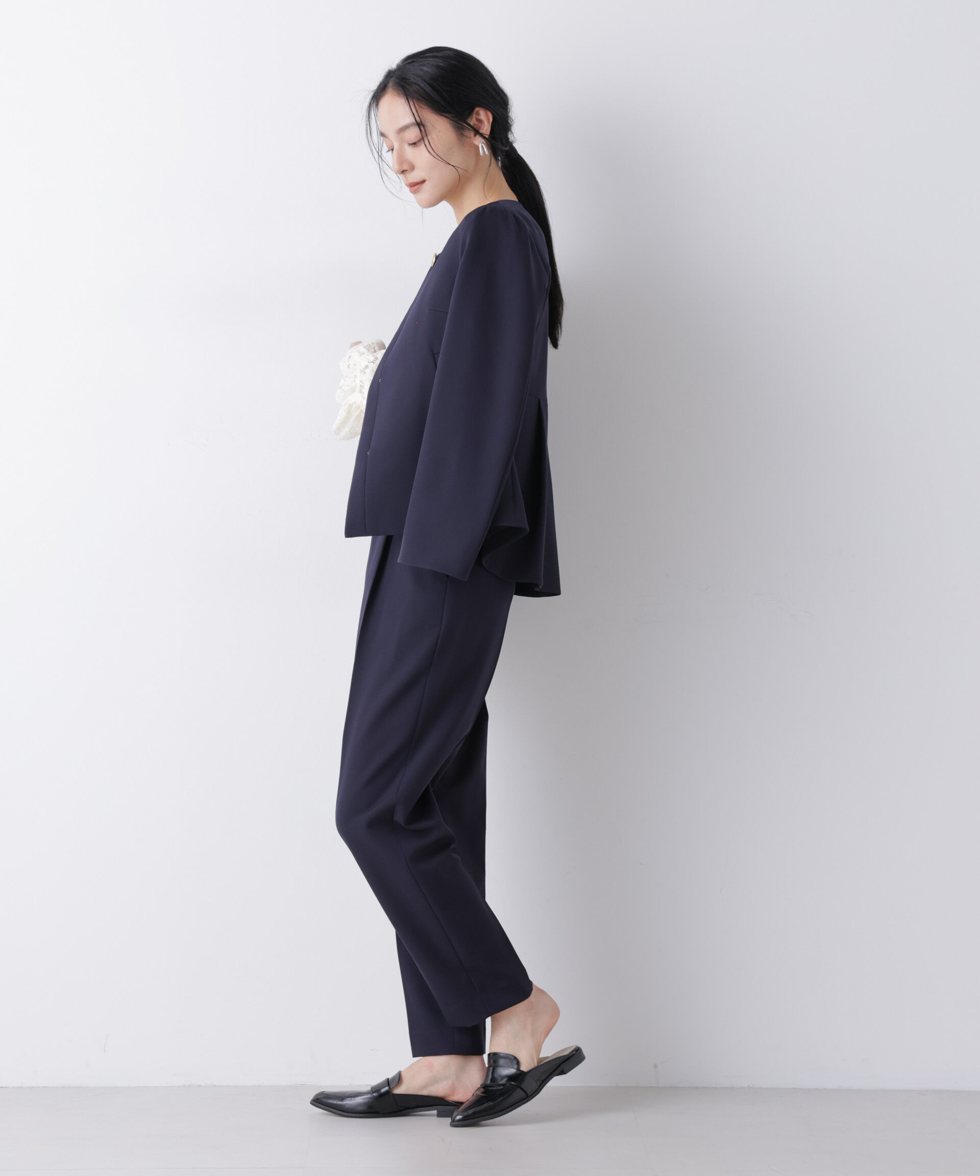 nano･universe「デイリーファンクション ノーカラージャケット(セットアップ可)」|テーラードジャケット|