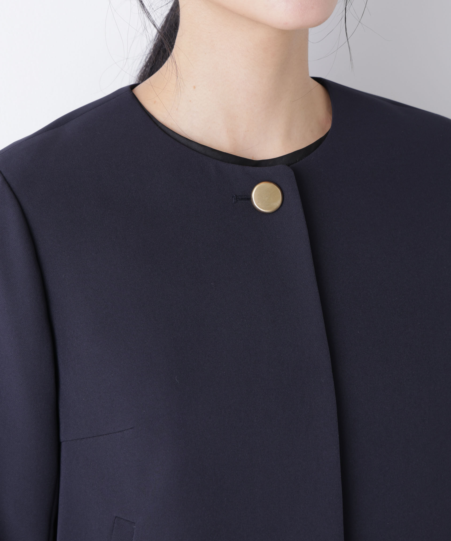 nano･universe「デイリーファンクション ノーカラージャケット(セットアップ可)」|テーラードジャケット|