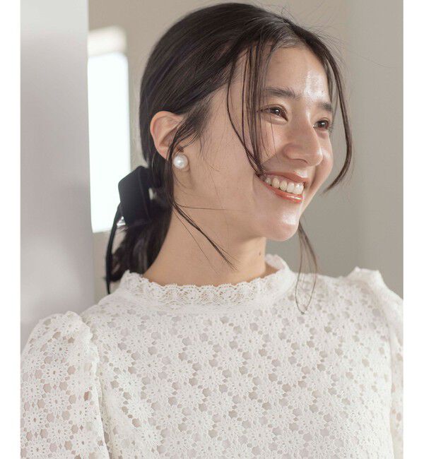 組曲「【WEB限定】フラワーレース ペプラムトップス」|Tシャツ・カットソー|