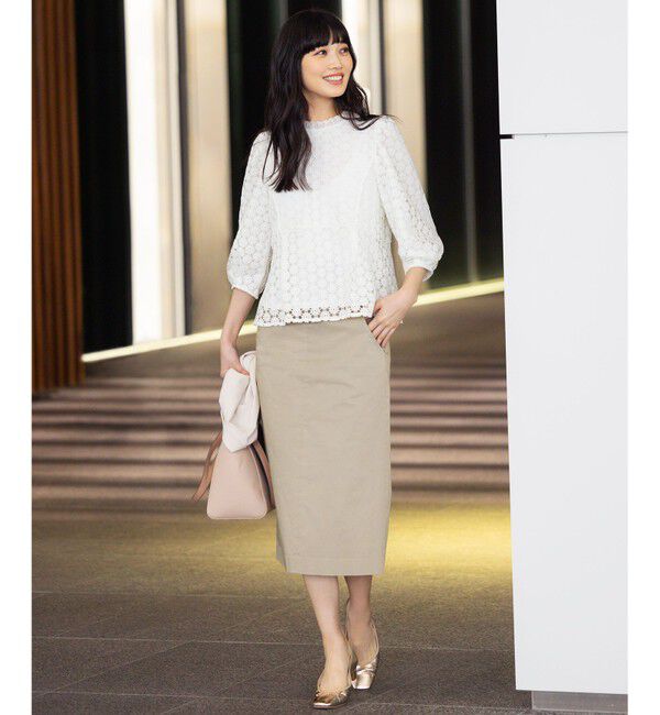 組曲「【WEB限定】フラワーレース ペプラムトップス」|Tシャツ・カットソー|