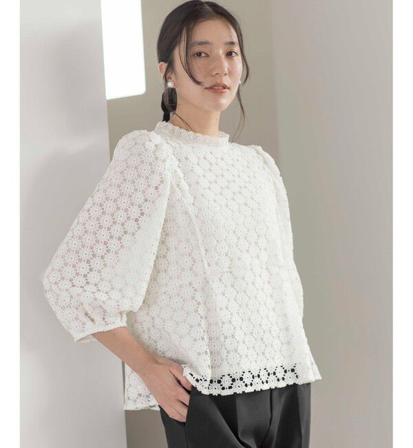 組曲「【WEB限定】フラワーレース ペプラムトップス」|Tシャツ・カットソー|