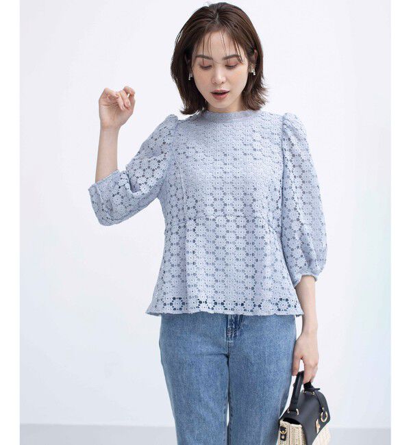 組曲「【WEB限定】フラワーレース ペプラムトップス」|Tシャツ・カットソー|